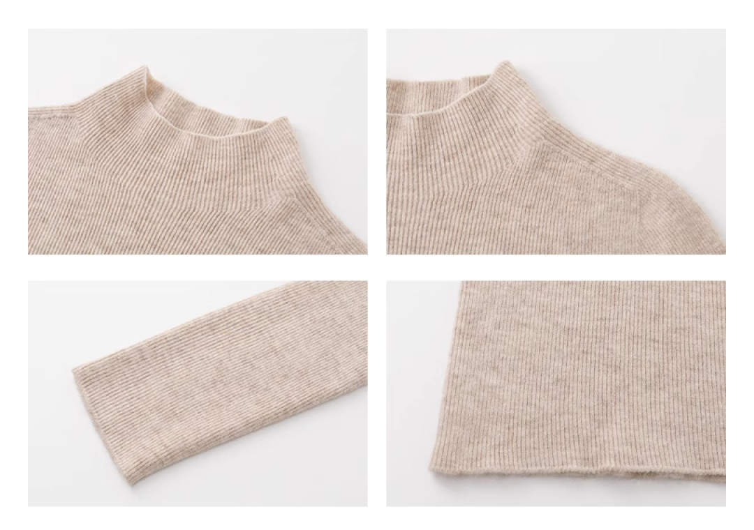 Wool mock neck knit top C1219