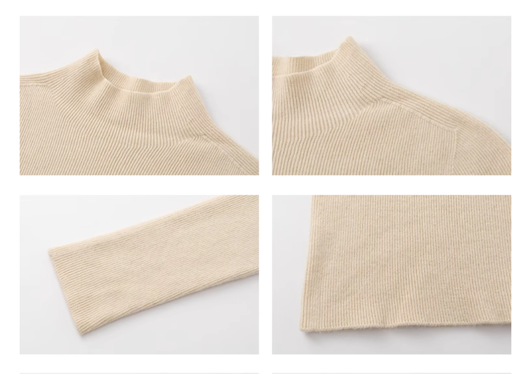 Wool mock neck knit top C1219