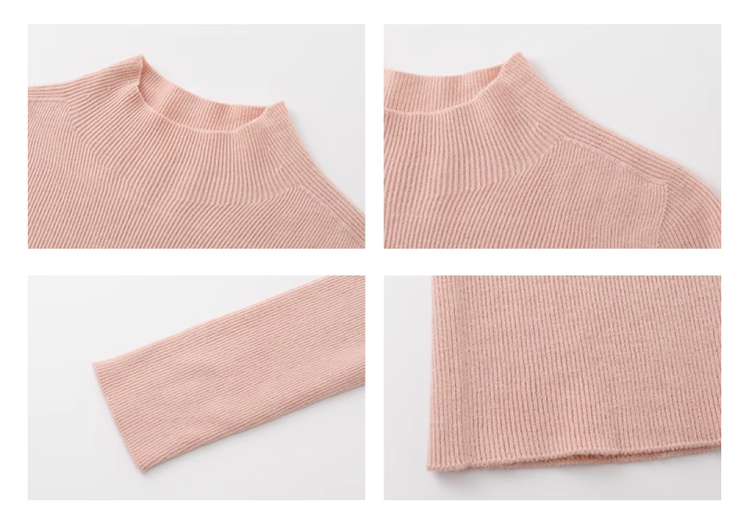 Wool mock neck knit top C1219