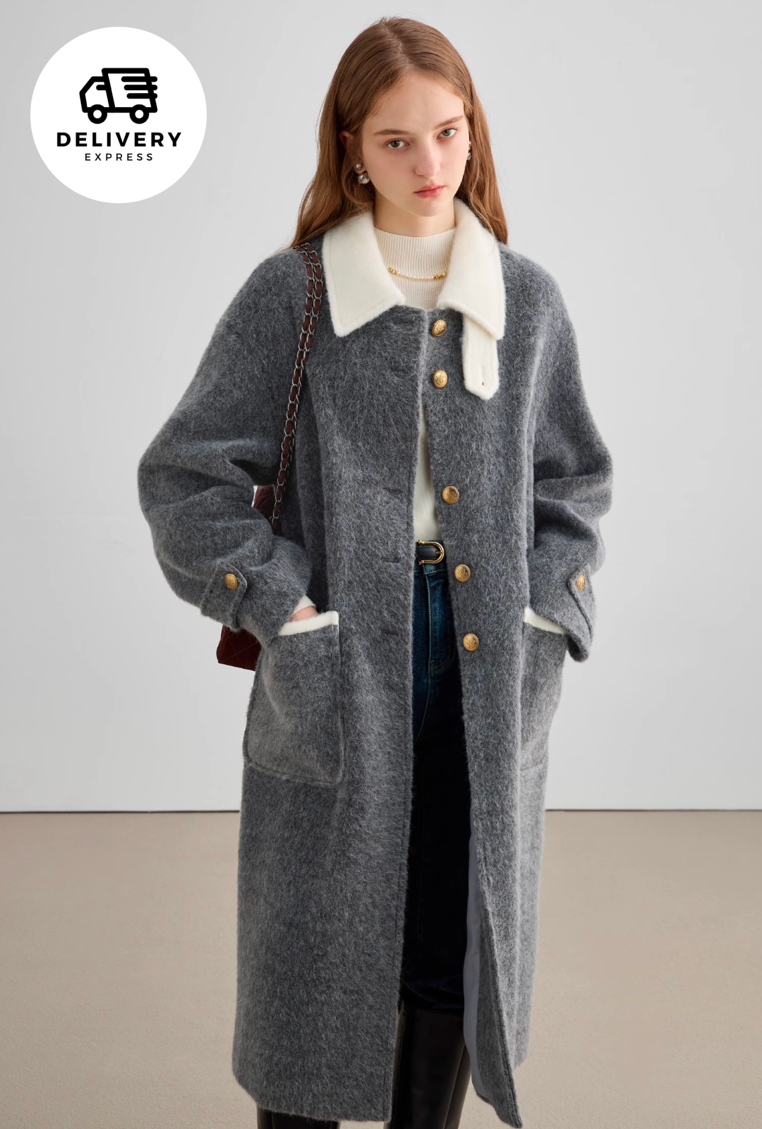 Contrast Color Elegant Coat C1407