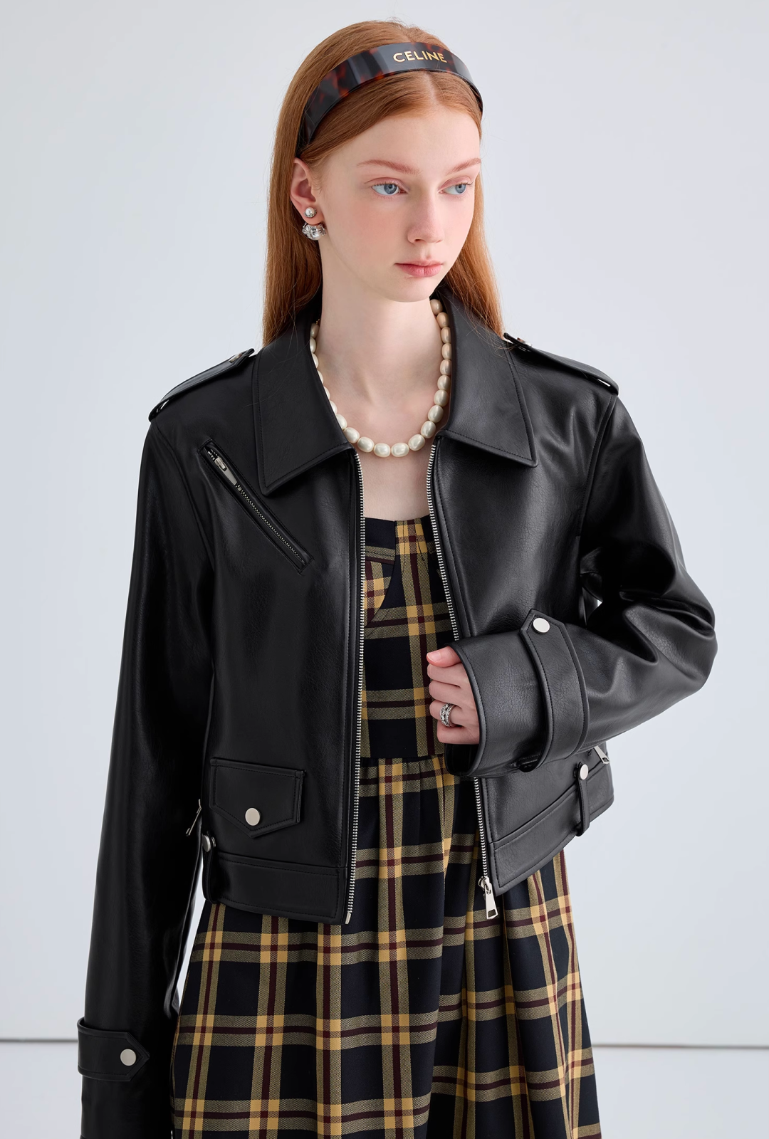 Short Leather Retro Jacket C1471