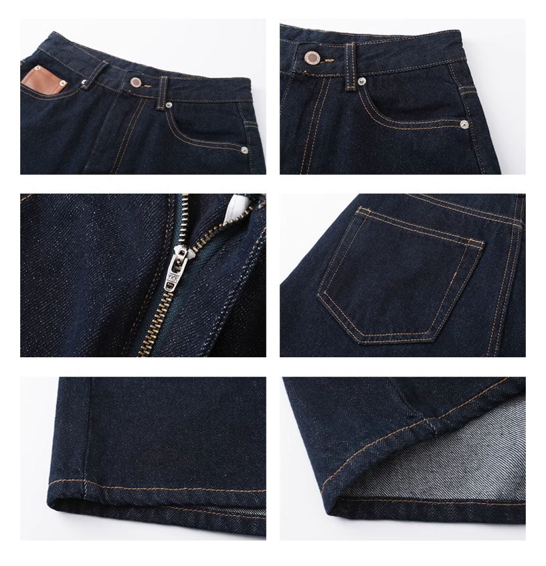 Contrast denim shorts C1599