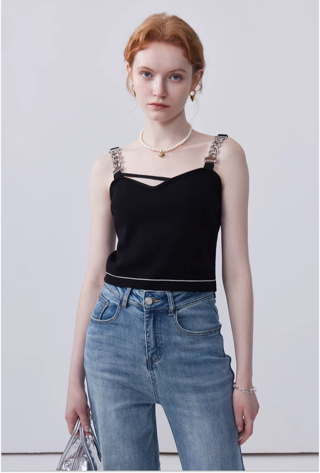 Chain camisole knit top C1715