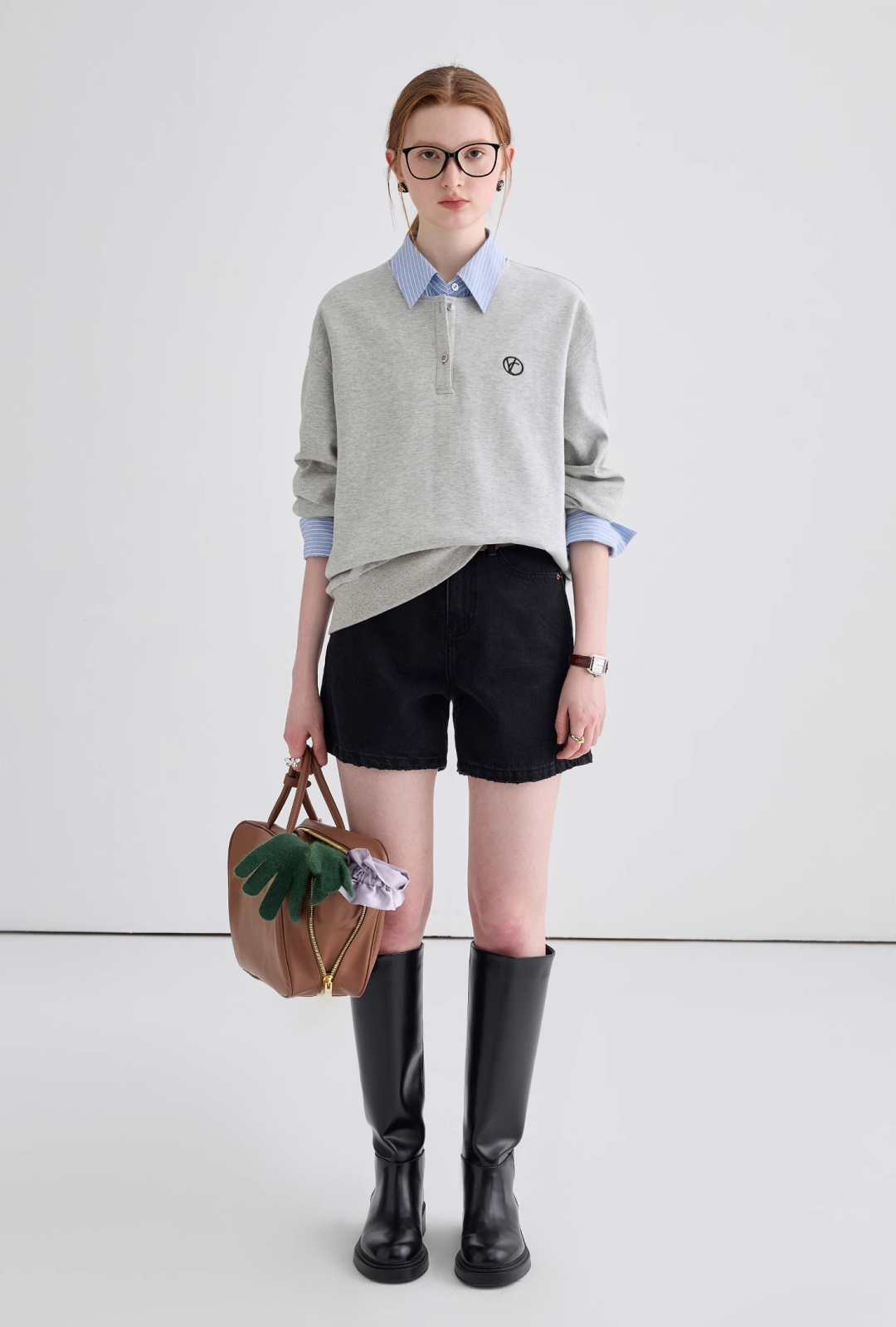 フェイクツーピーストレーナーシャツC2283 フェイクツーピーストレーナーシャツC2283