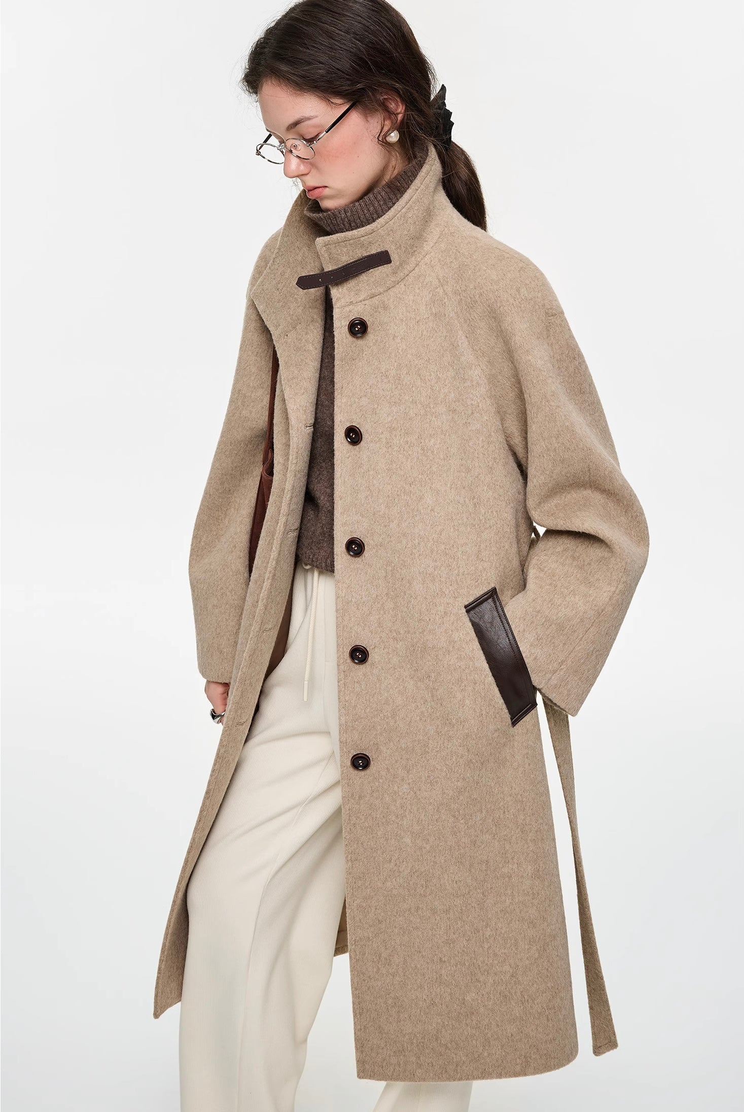 キャメルロングコート C3285