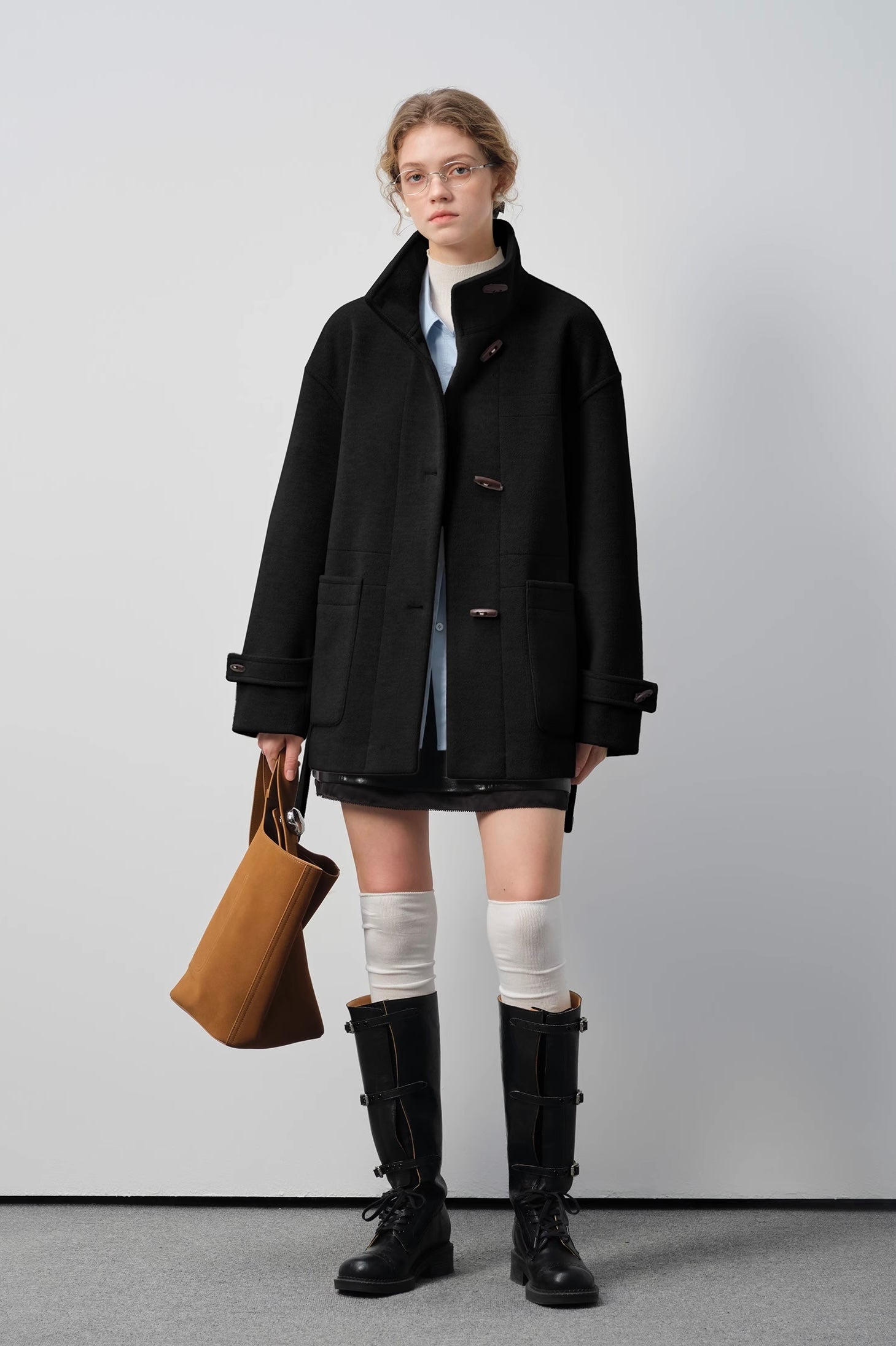 ダッフルボタンウールコート
C3298