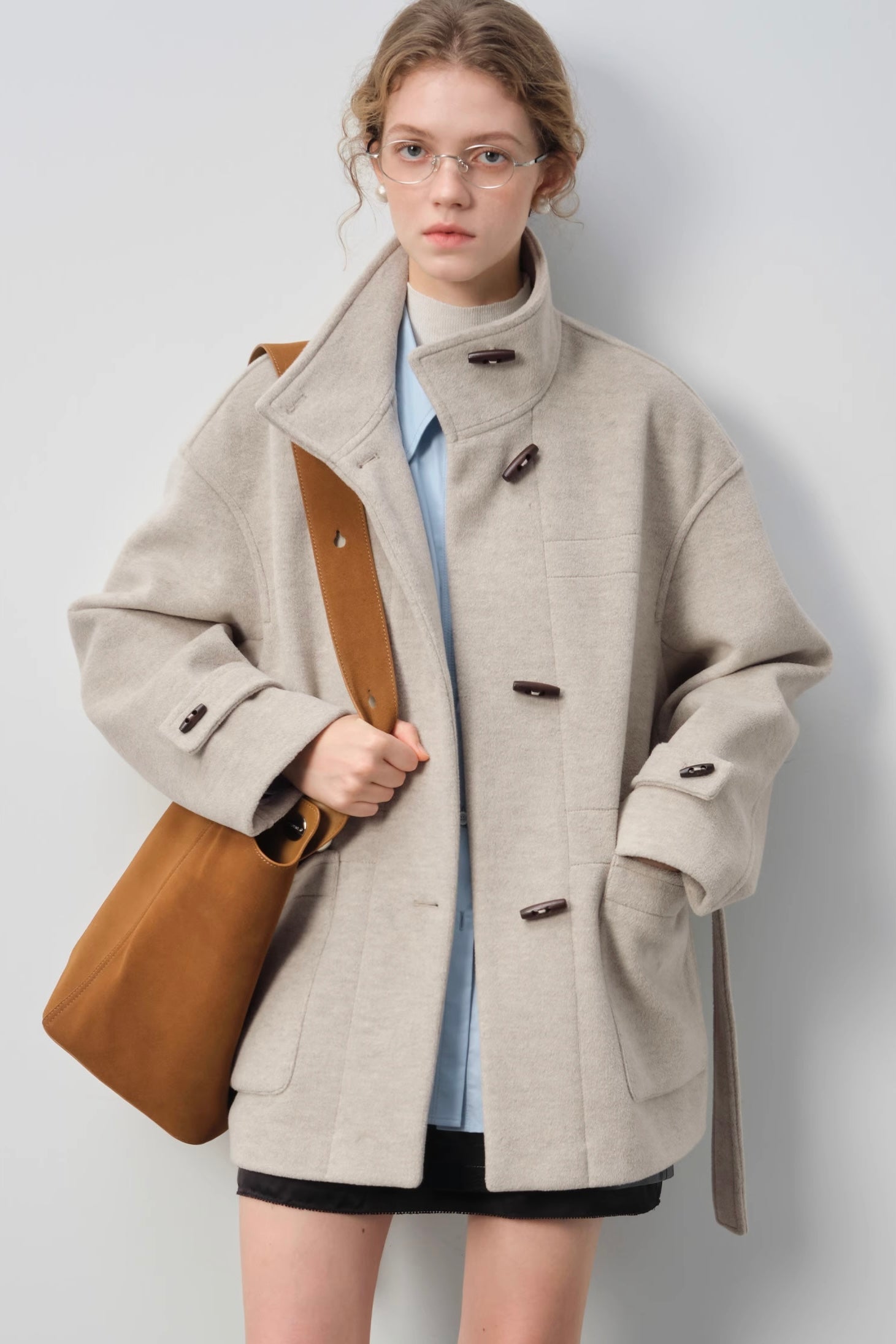 ダッフルボタンウールコート
C3298