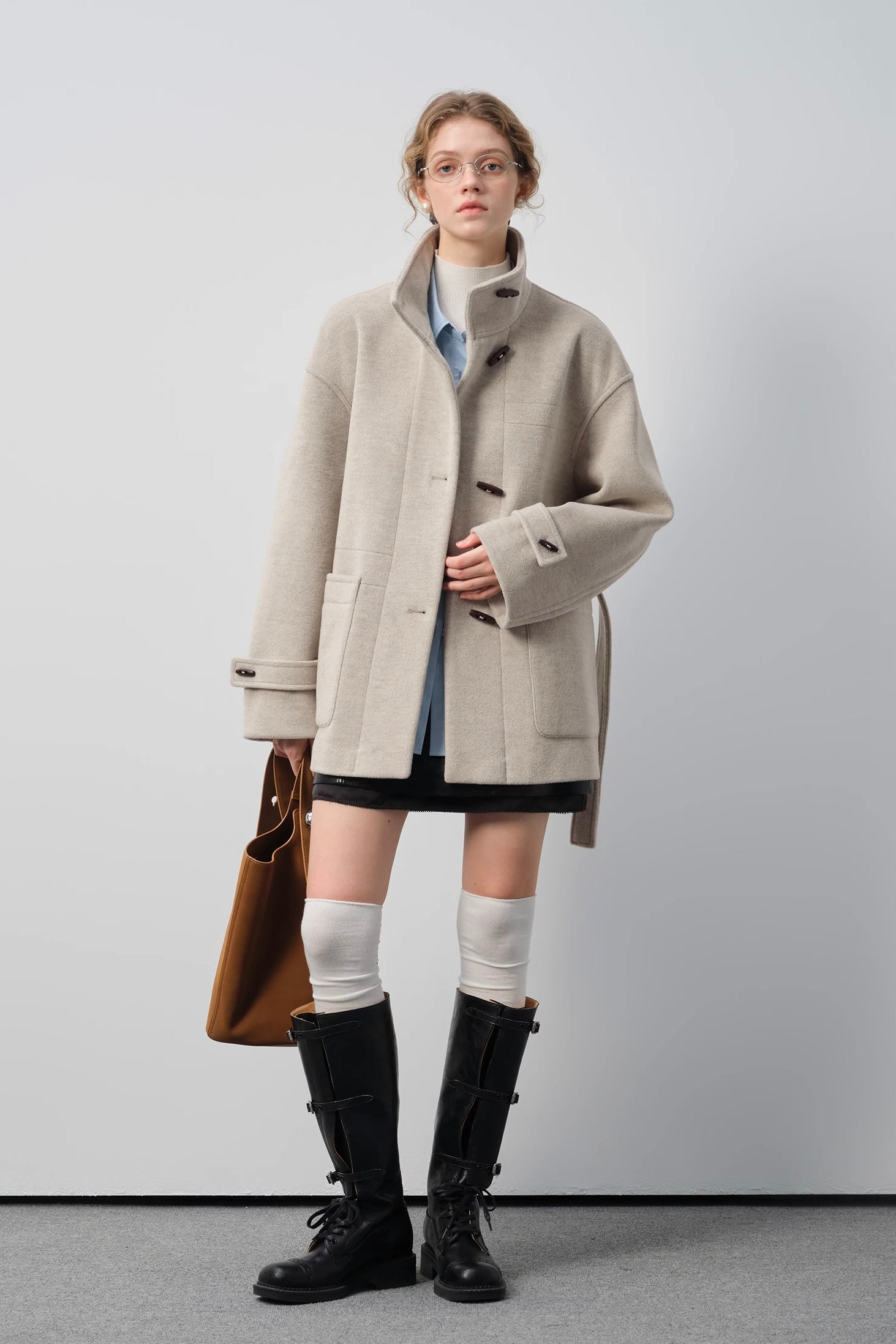 ダッフルボタンウールコート
C3298