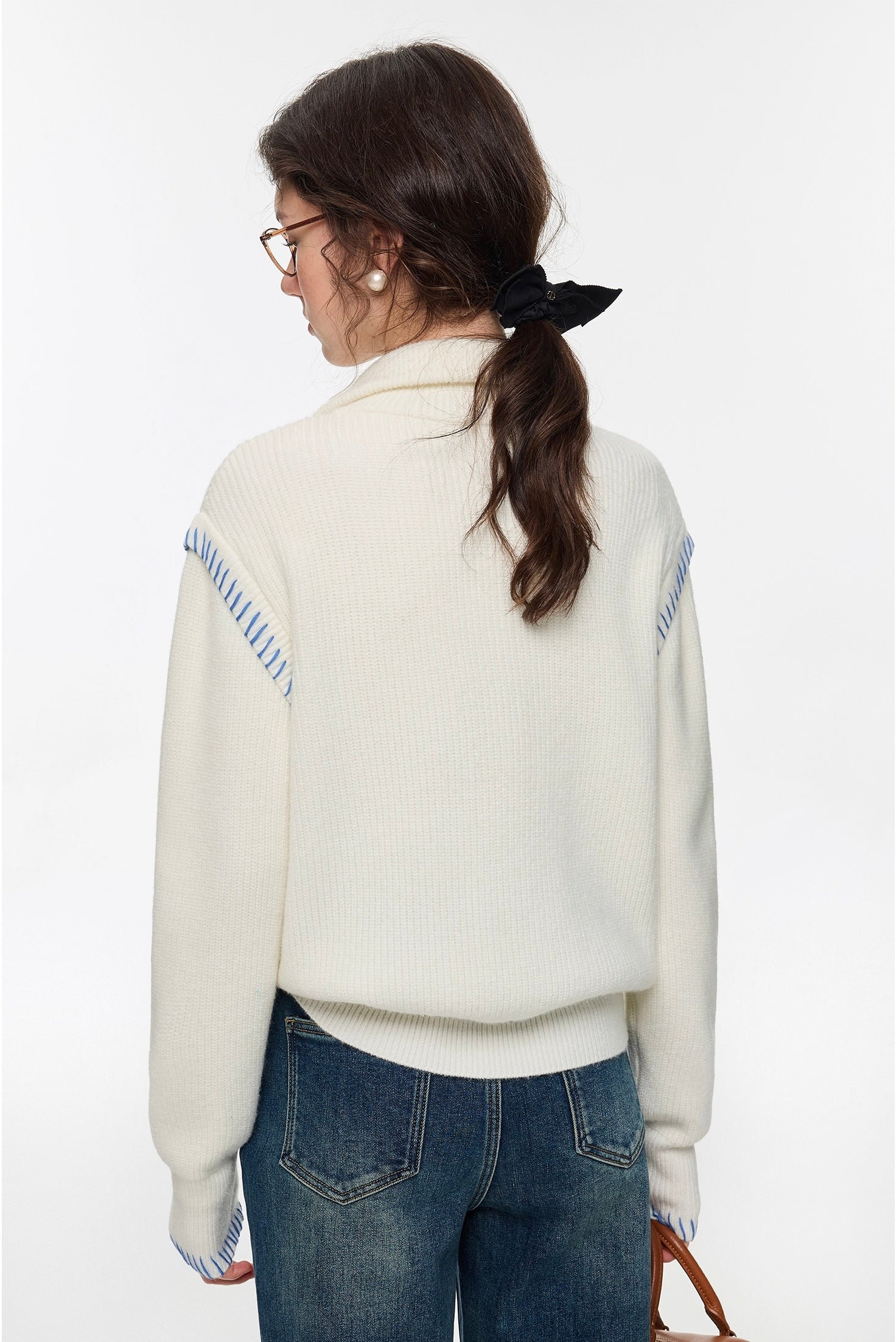 ハーフジップハンドステッチニット
C3306