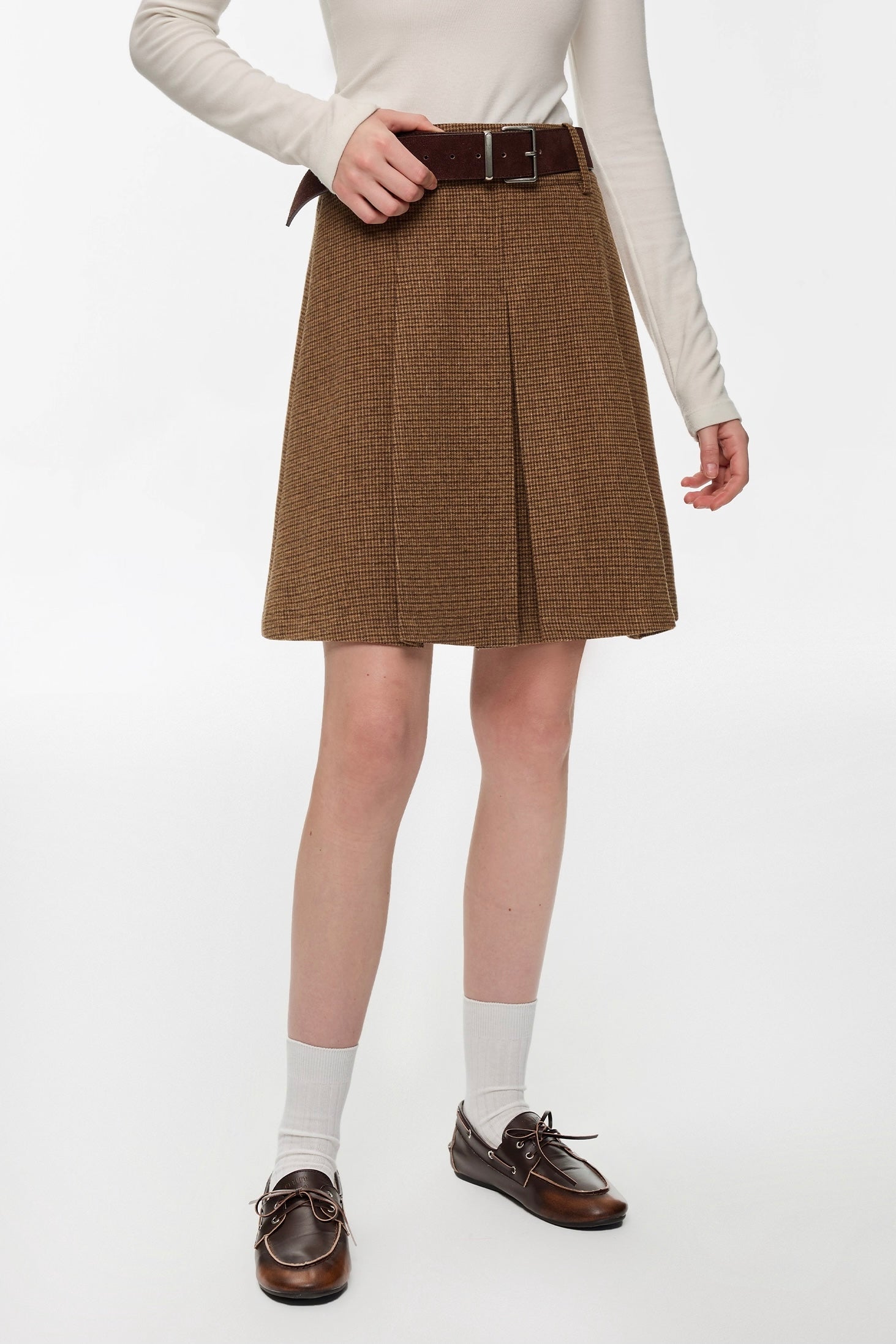 ウールブレンドプリーツスカート
C3307