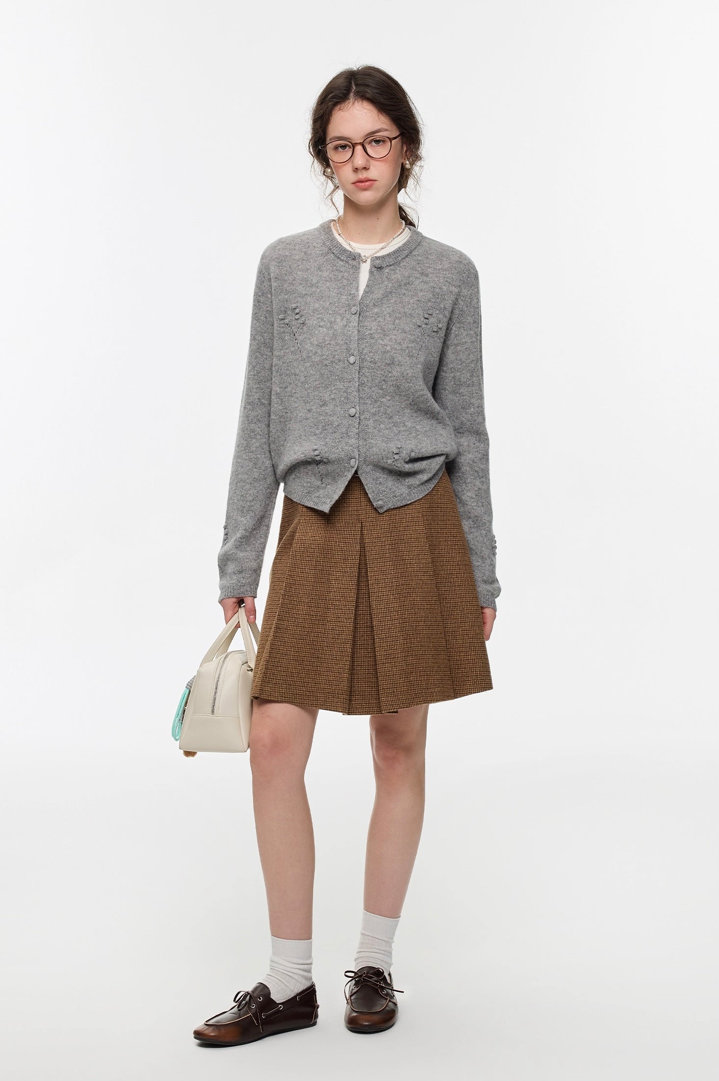 ウールブレンドプリーツスカート
C3307