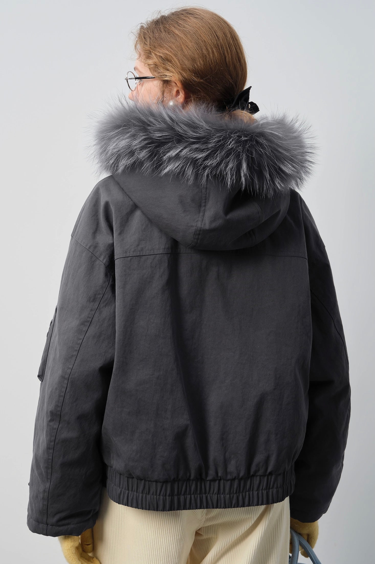 フェイクファーディープグレー ダウンコート
C3315