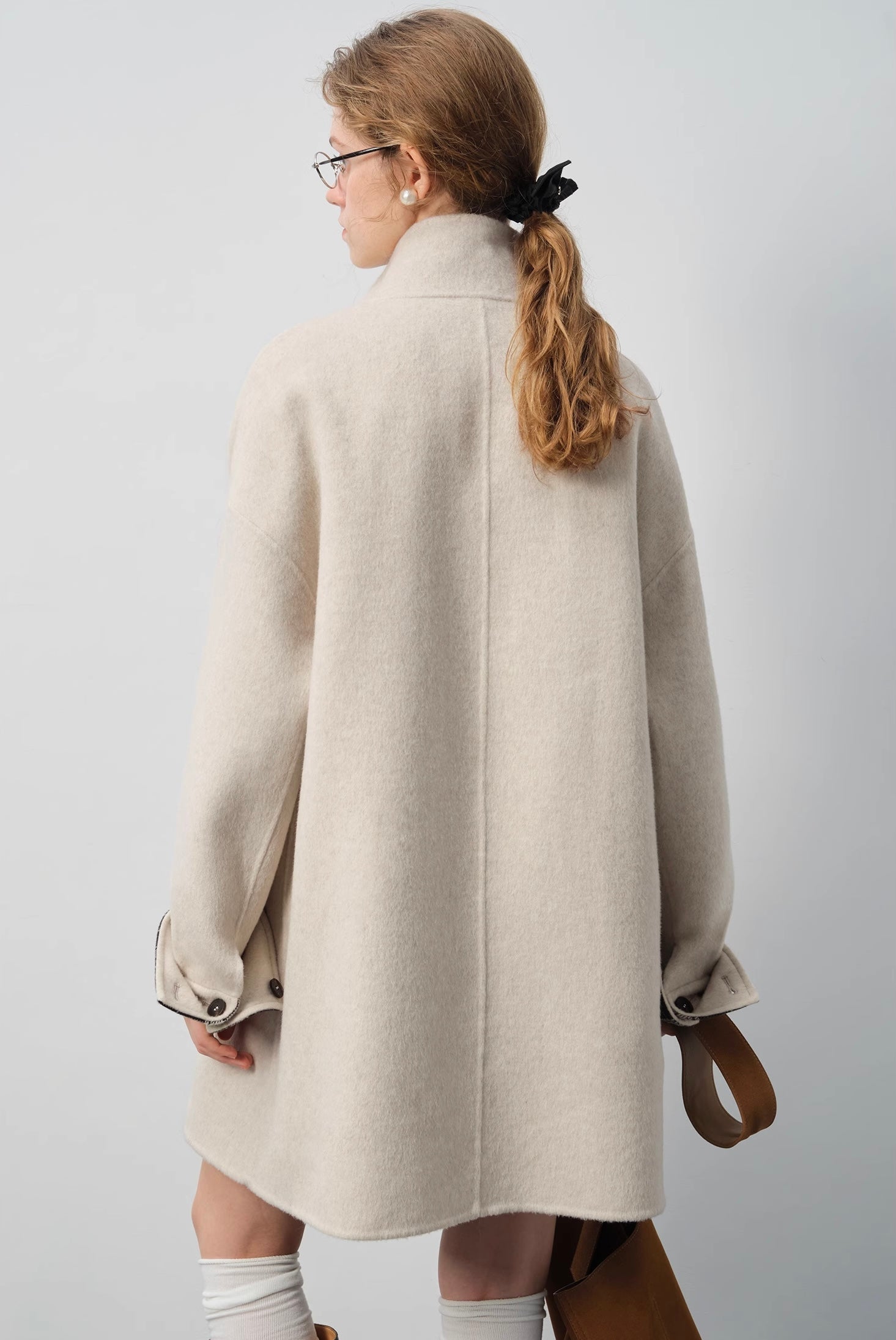 ウールブレンドスタンドカラーコート
C3322