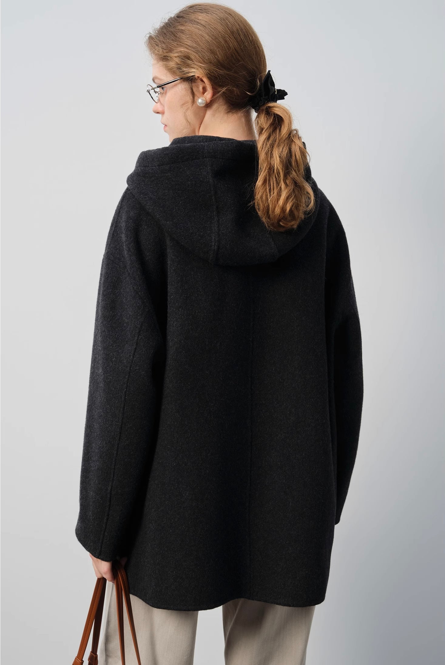 ウールブレンドフーデッドコート
C3342