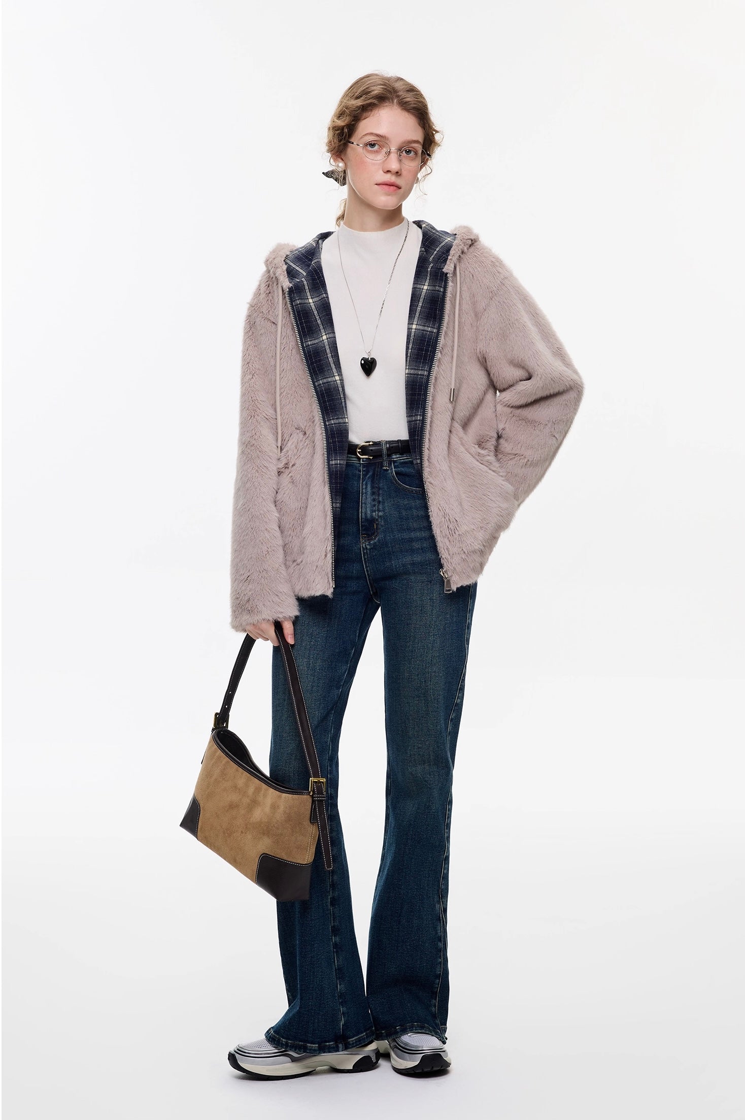 ミンクタッチフーデッドショートコート
C3345