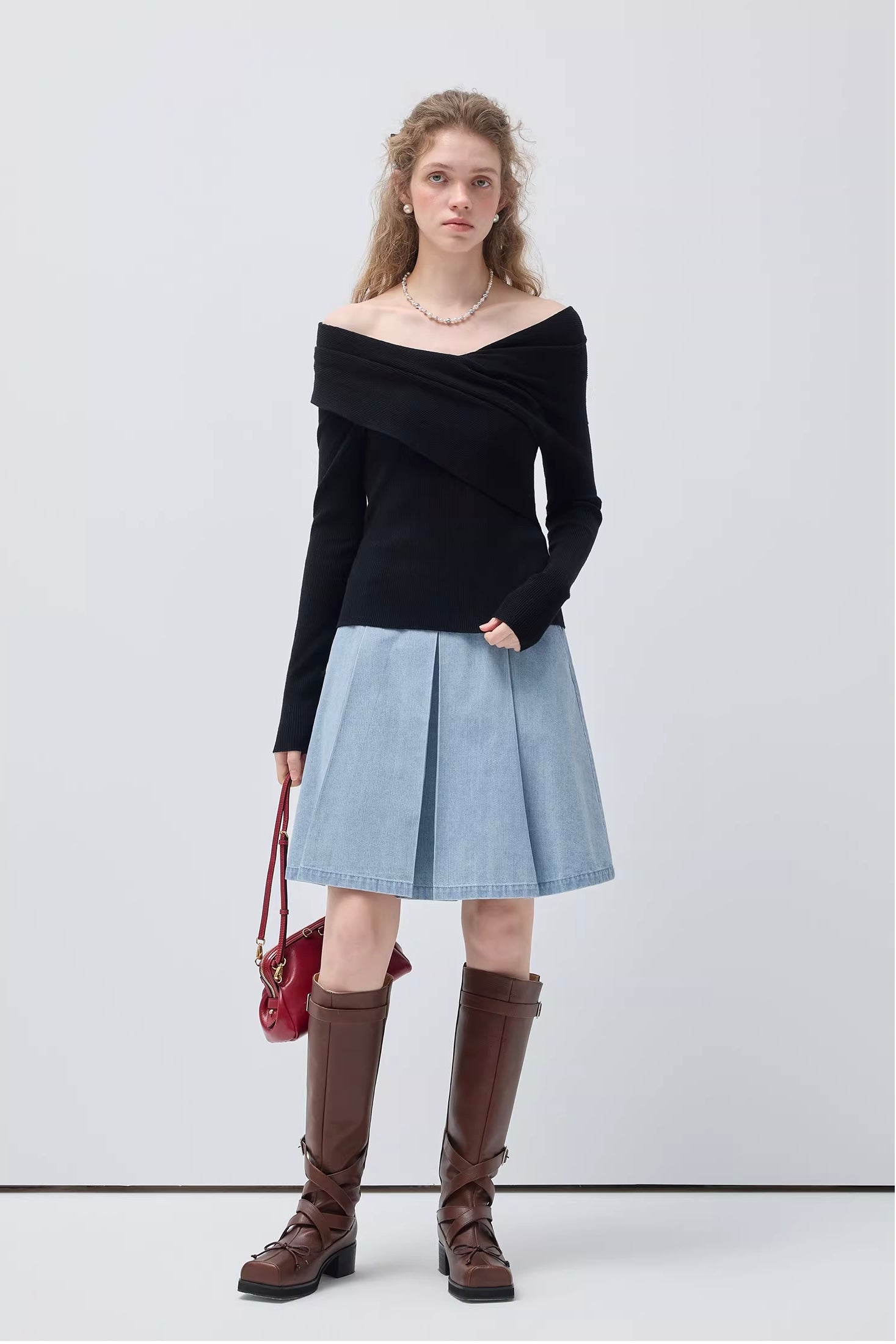 プリーツデニムスカート
C3440