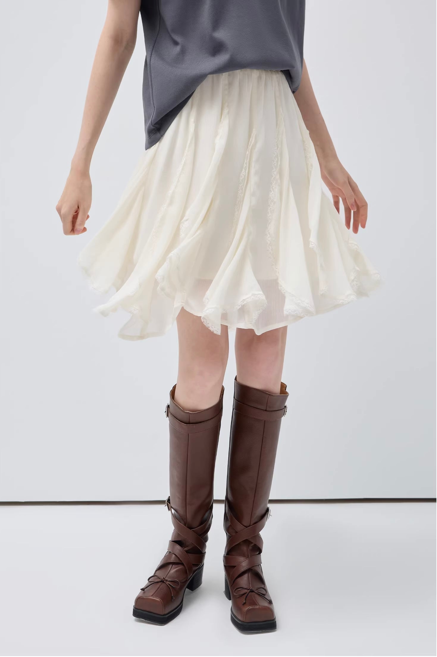 フリルレースシアースカート
C3410