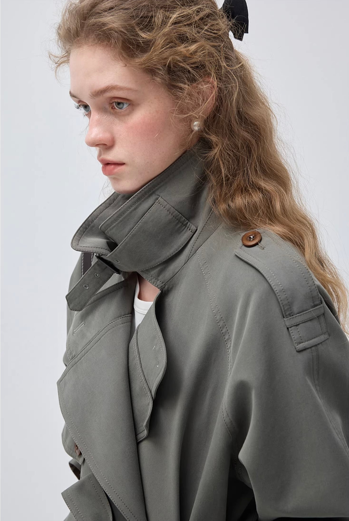 リヨセルツイル オーバーシルエットトレンチコート
C3416