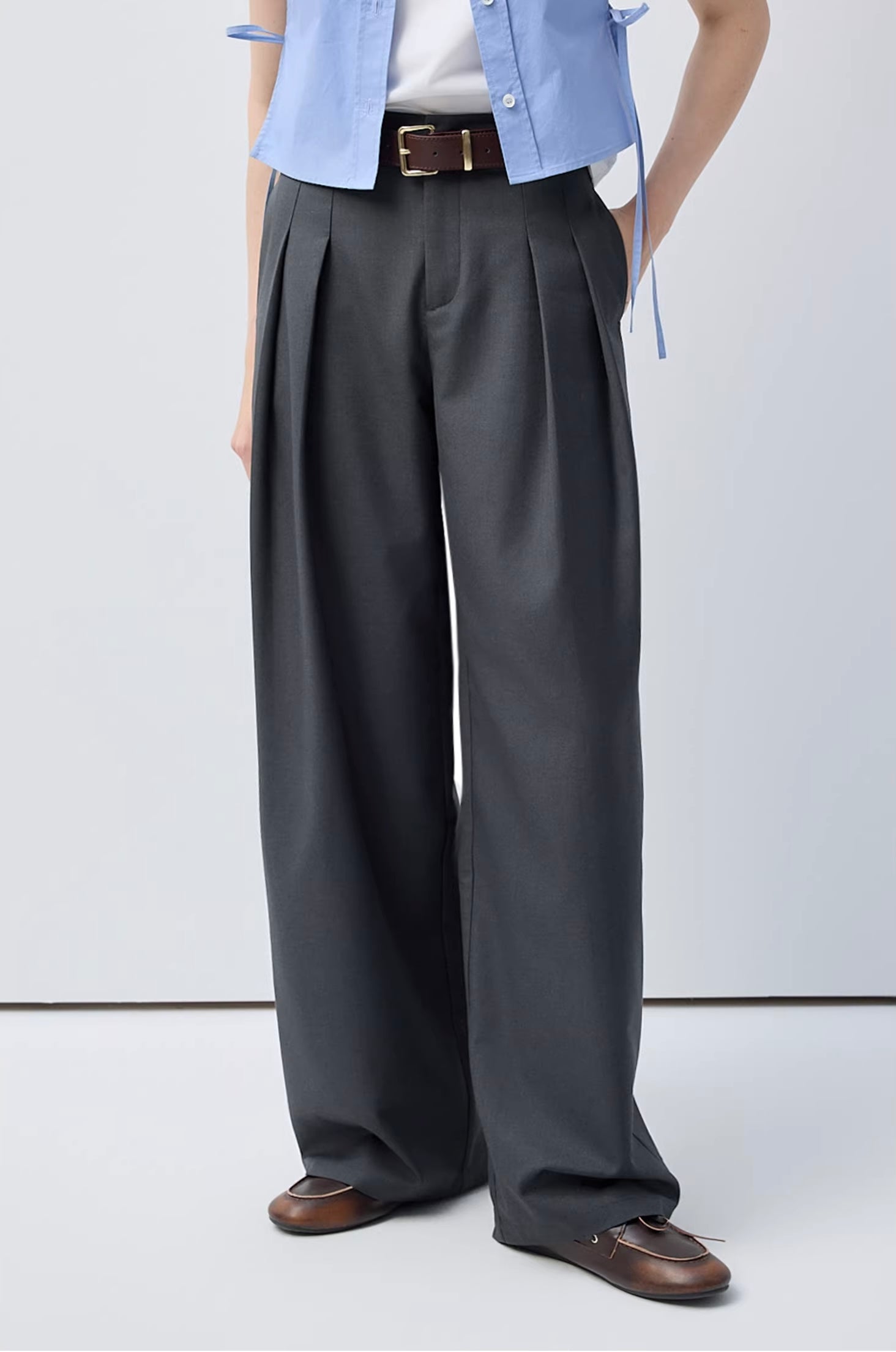 ヴィンテージミニマルドレープスラックスC3419