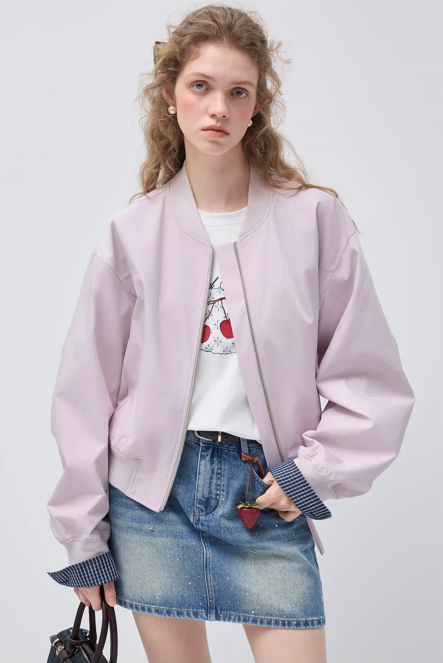 チェック柄スリーブコンパクトシルエットジャケット
C3424