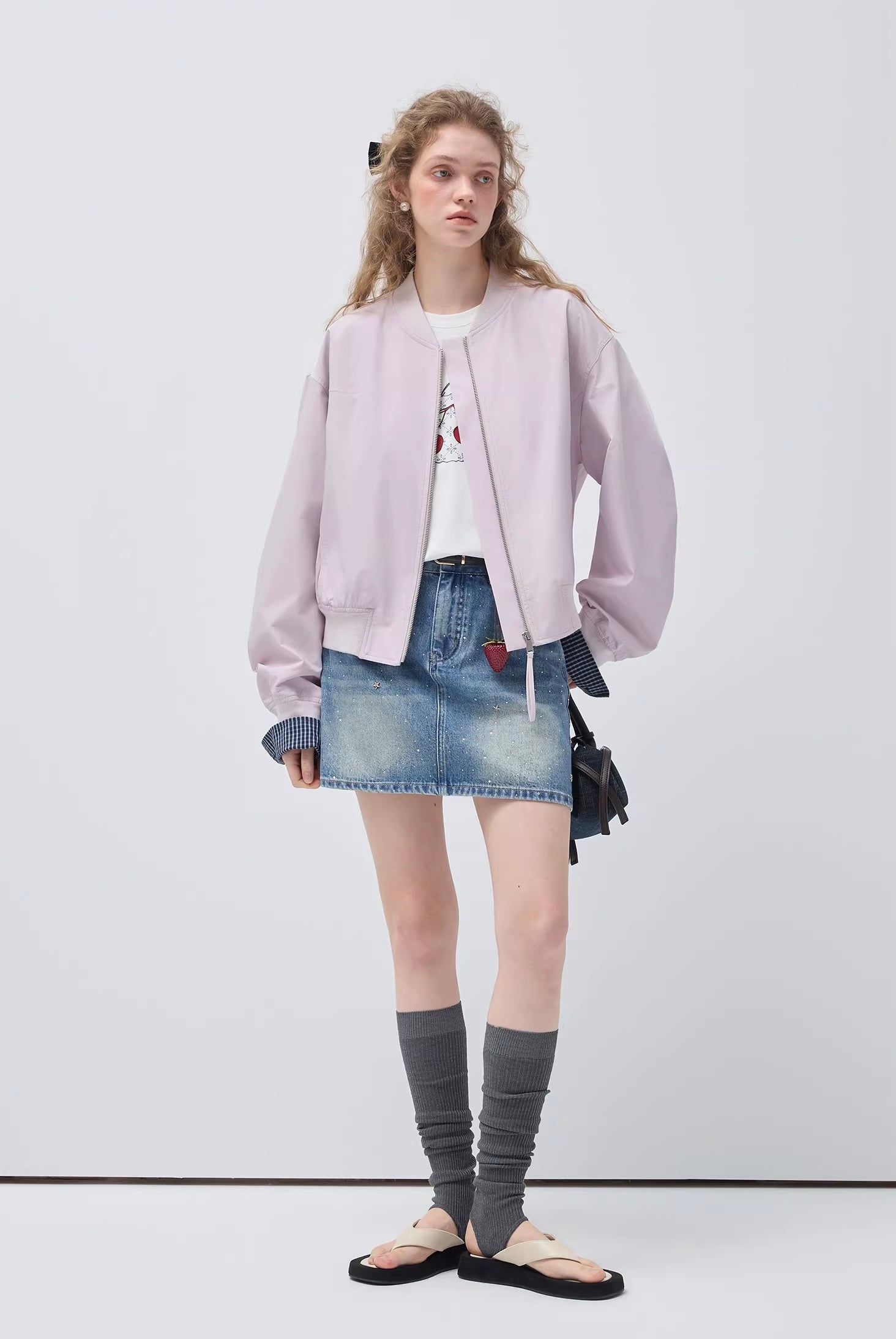 チェック柄スリーブコンパクトシルエットジャケット
C3424