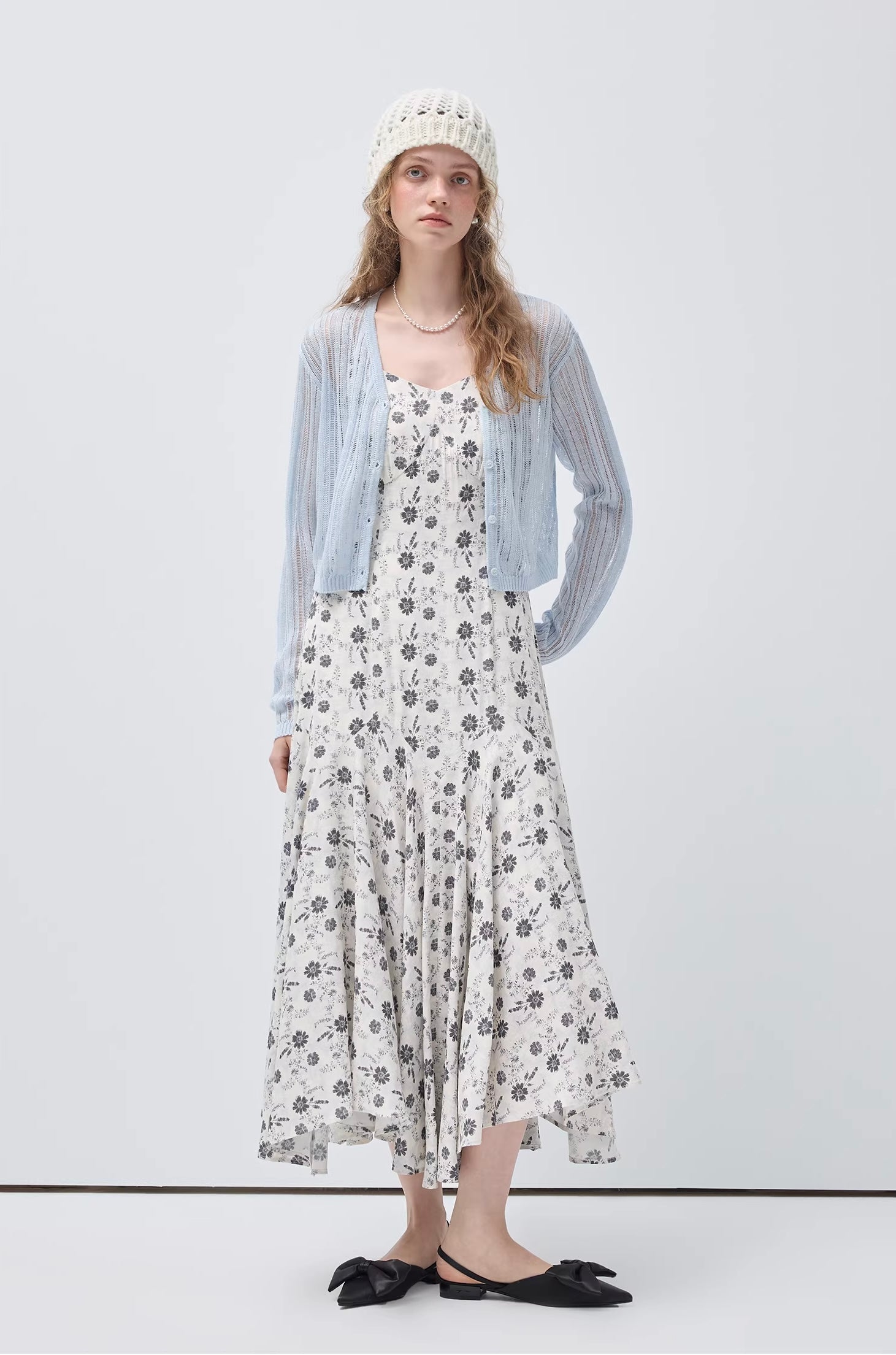 フラワープリントAライン キャミドレス
C3452