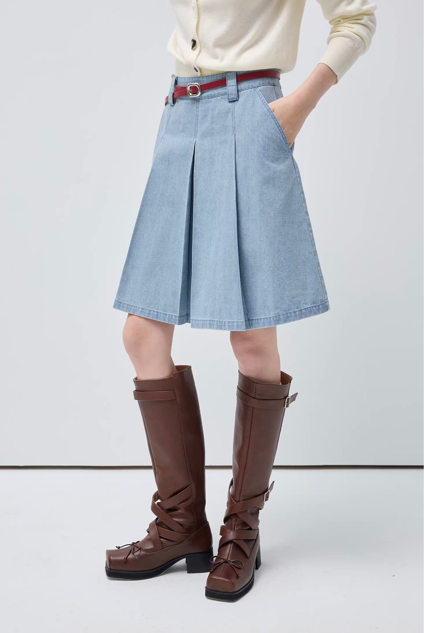 プリーツデニムスカート
C3440