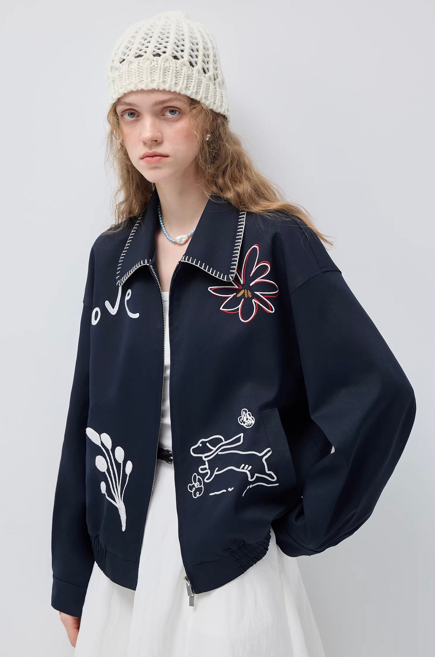 ハンドドローイング刺繍ショートジャケット
C3448