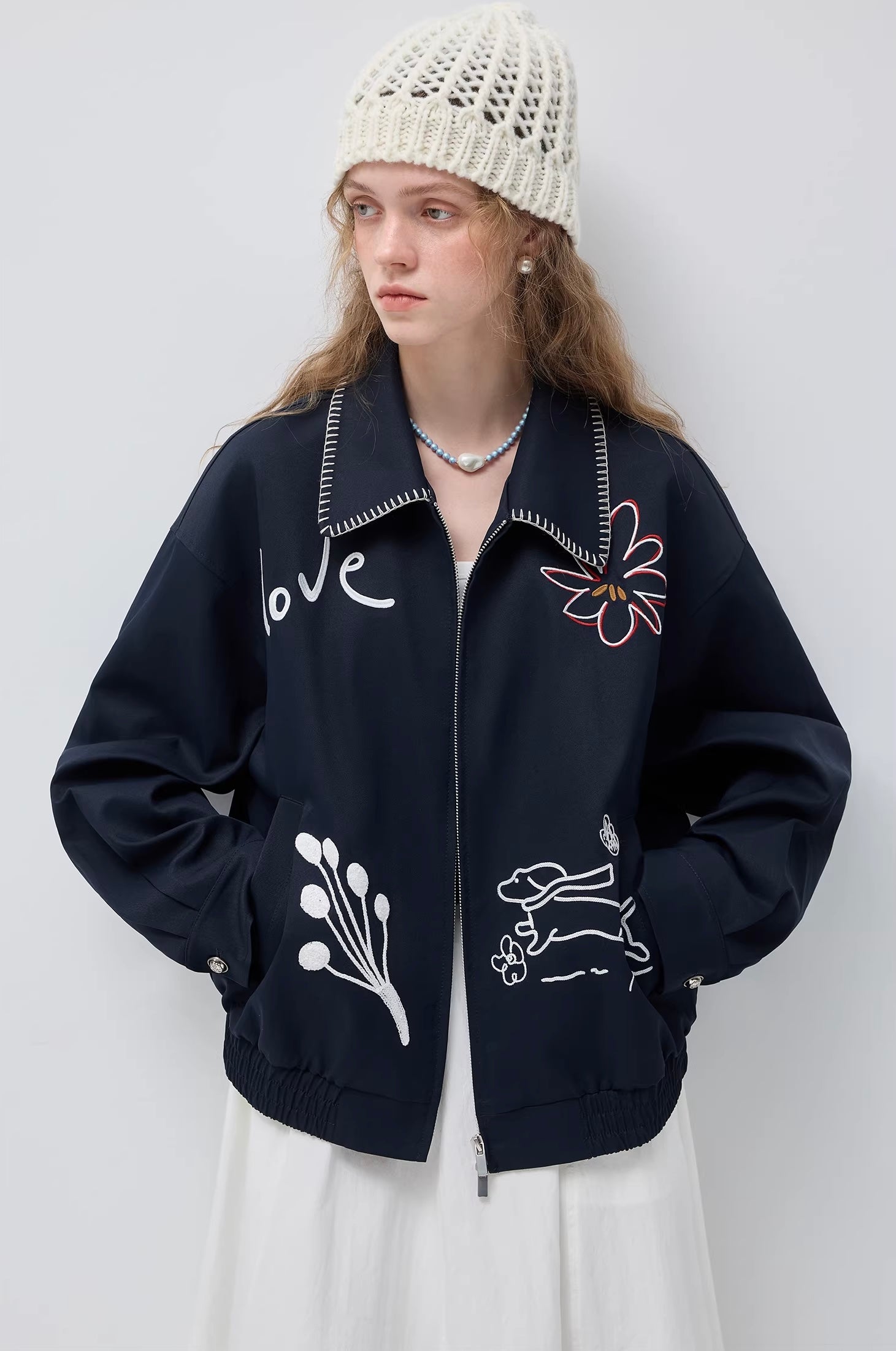 ハンドドローイング刺繍ショートジャケット
C3448