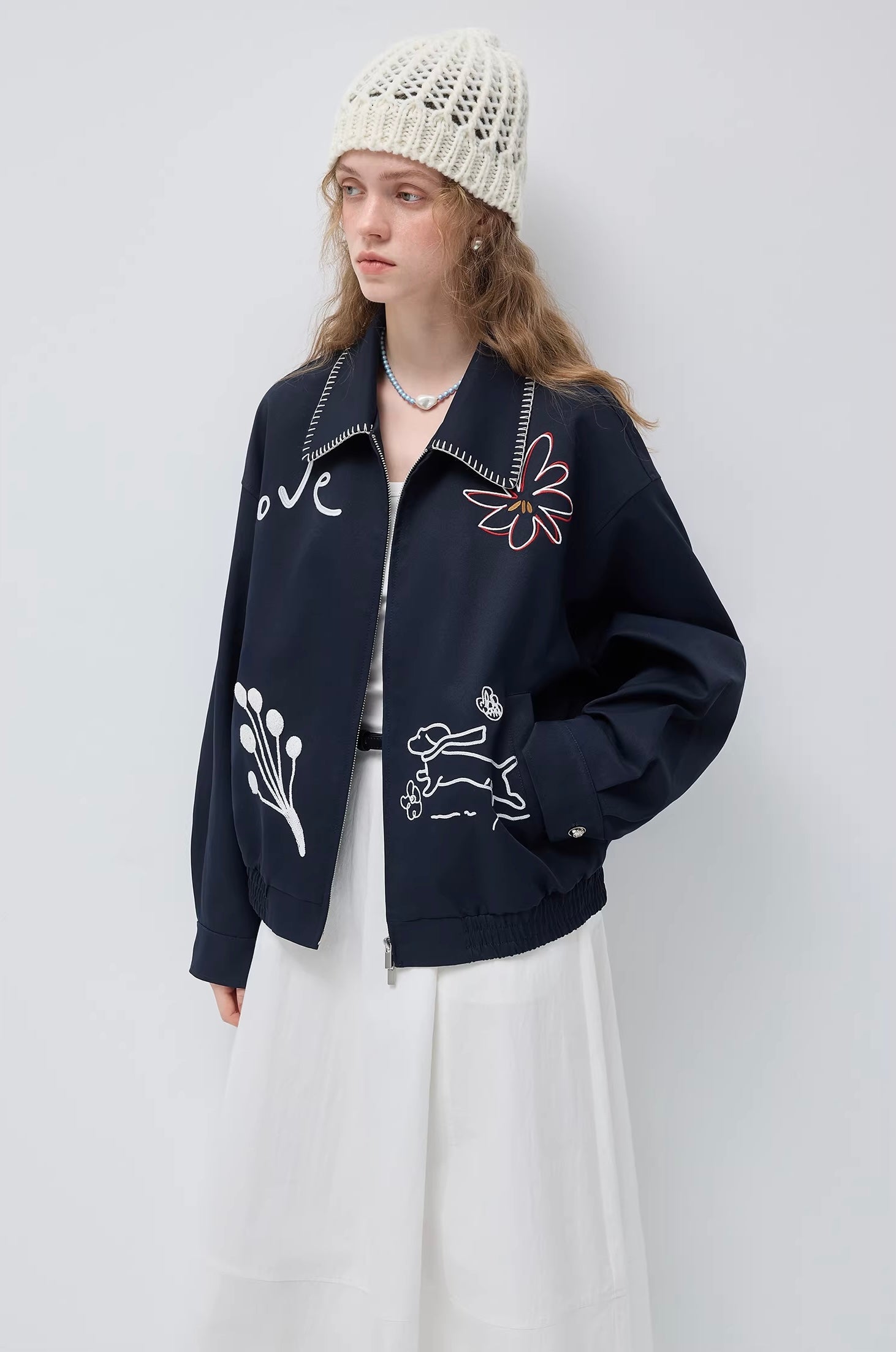 ハンドドローイング刺繍ショートジャケット
C3448