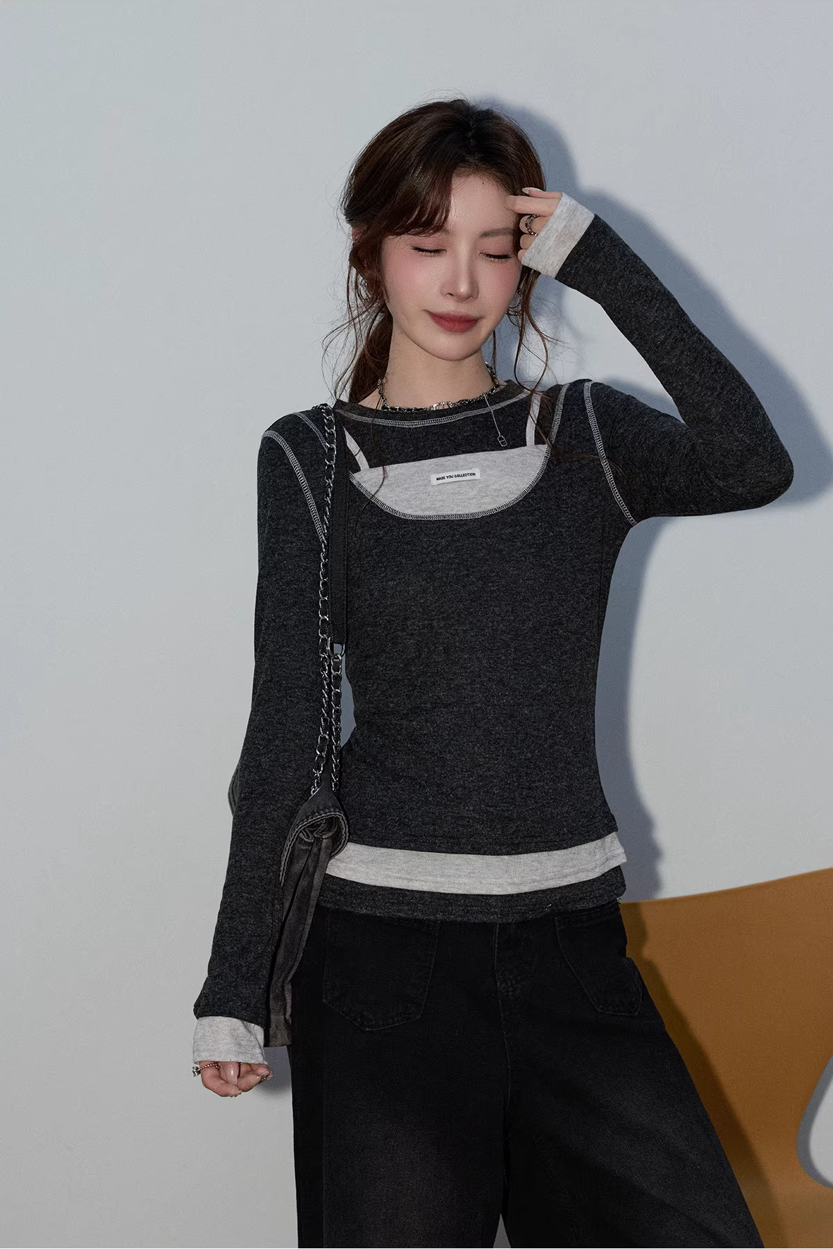 フェイクツーピースカットソーC3500