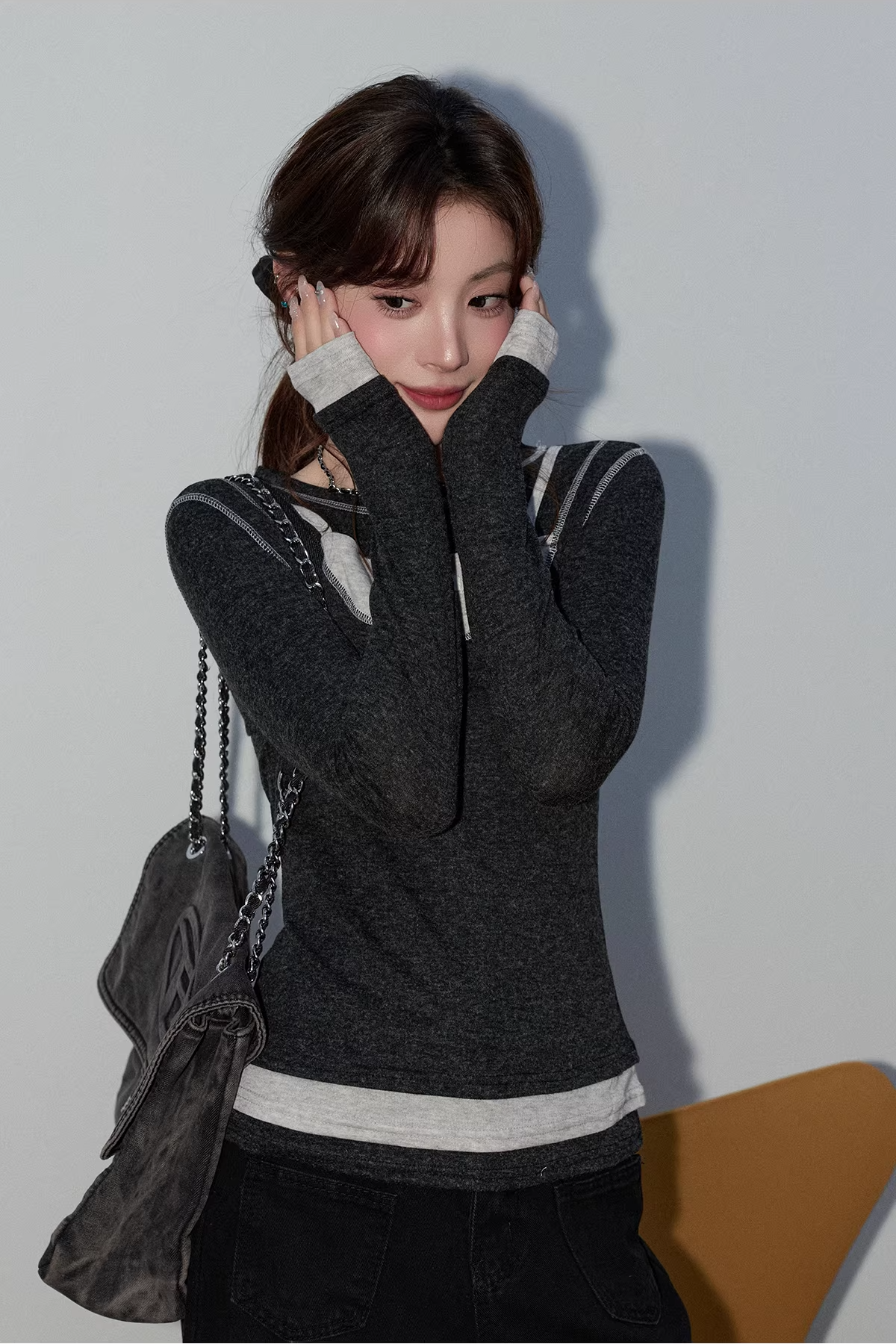 フェイクツーピースカットソーC3500