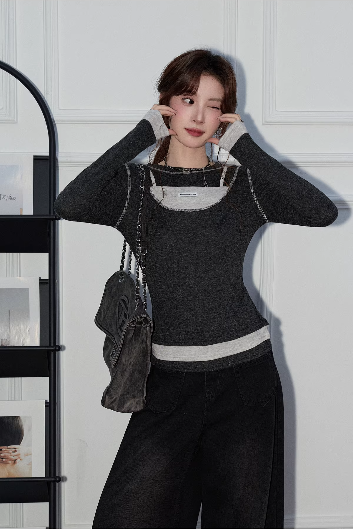 フェイクツーピースカットソーC3500