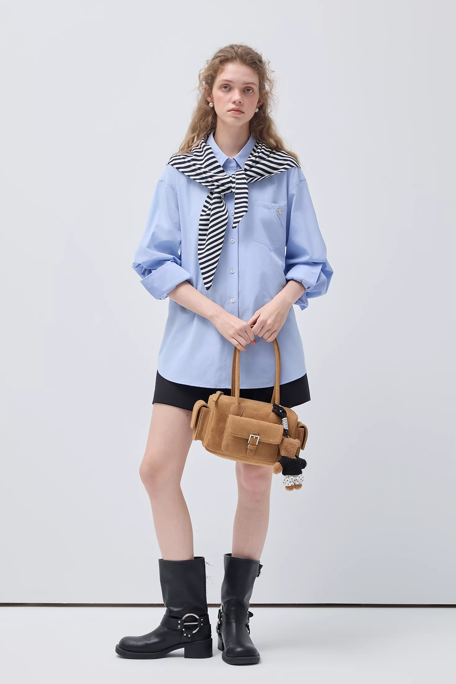 ラペルポニーロゴルーズシャツC3503