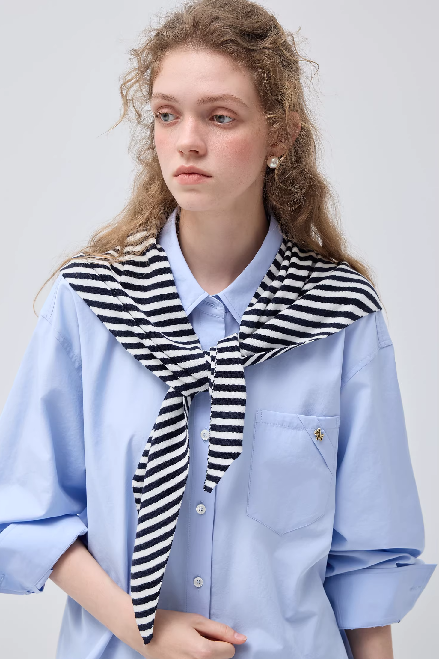 ラペルポニーロゴルーズシャツC3503