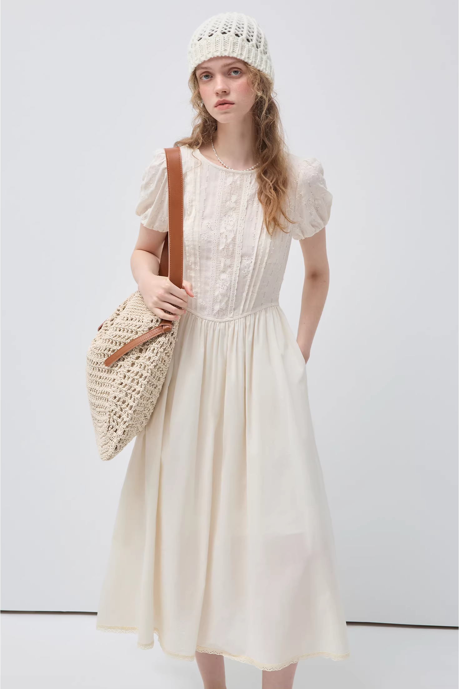 フレンチジャカードコットンドレスC3504