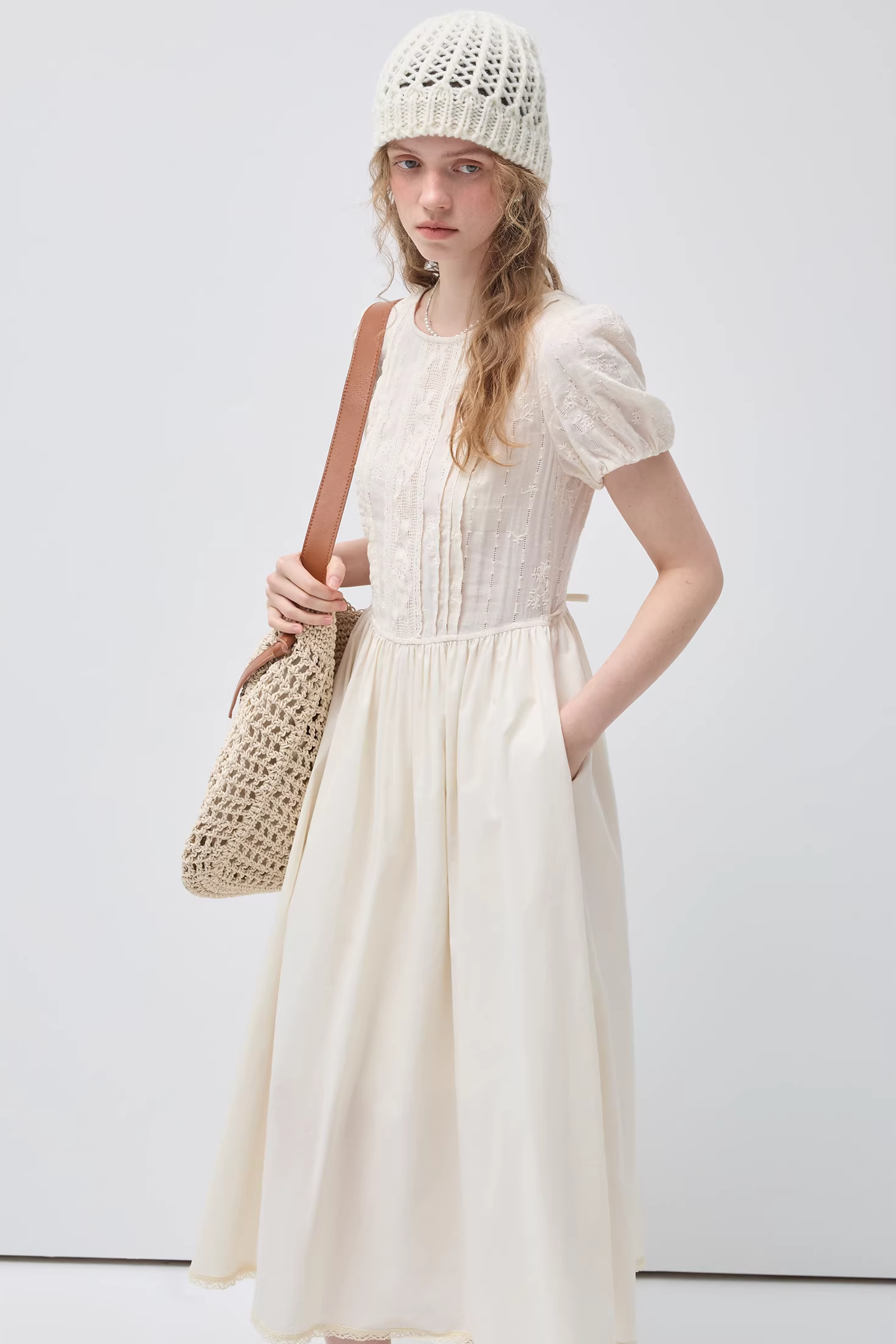 フレンチジャカードコットンドレスC3504