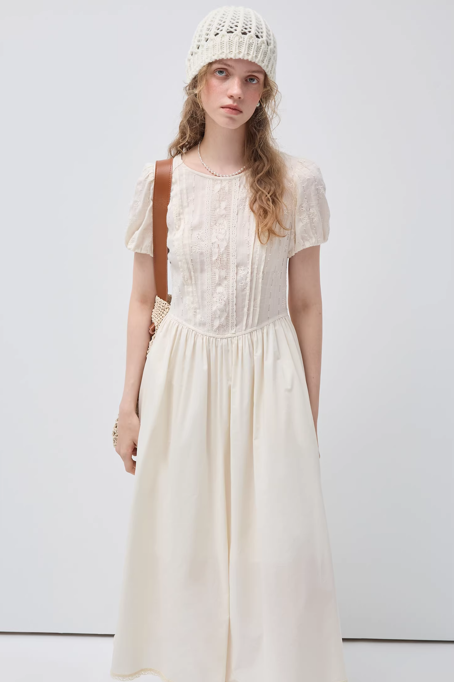 フレンチジャカードコットンドレスC3504