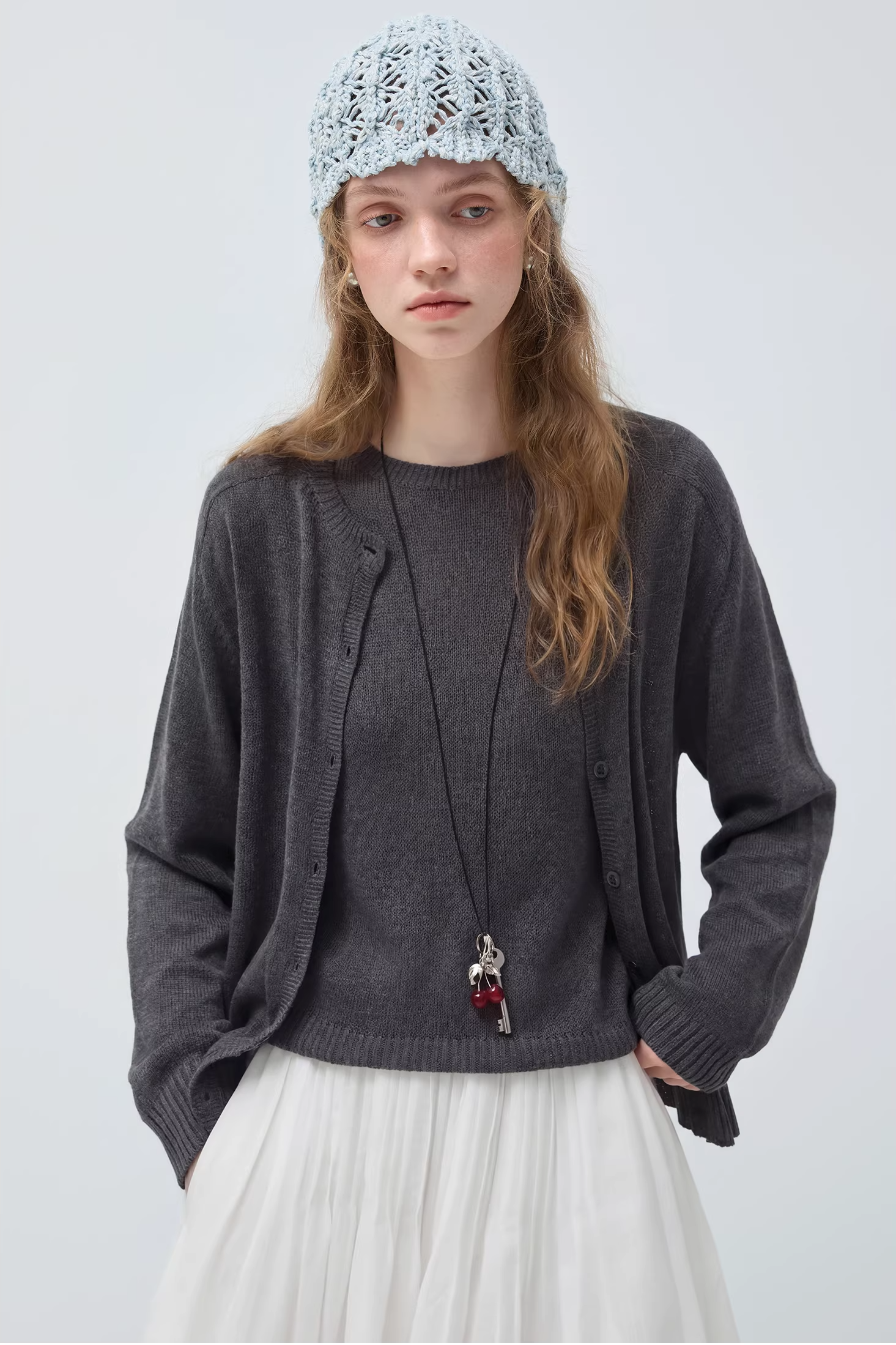 ニットベスト+ジャケットセットC3506