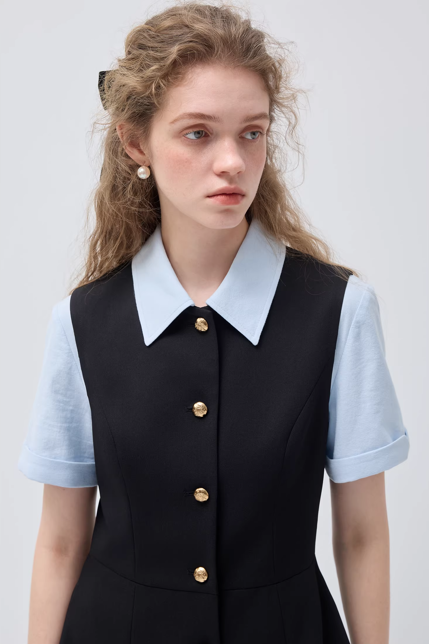 プレッピーフェイクレイヤードドレスC3511