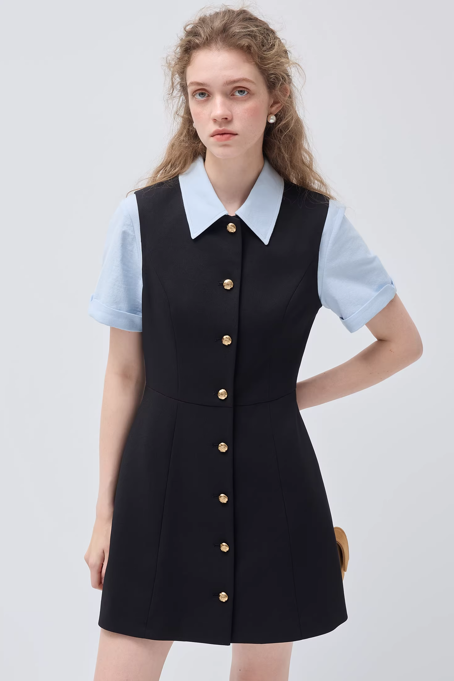 プレッピーフェイクレイヤードドレスC3511