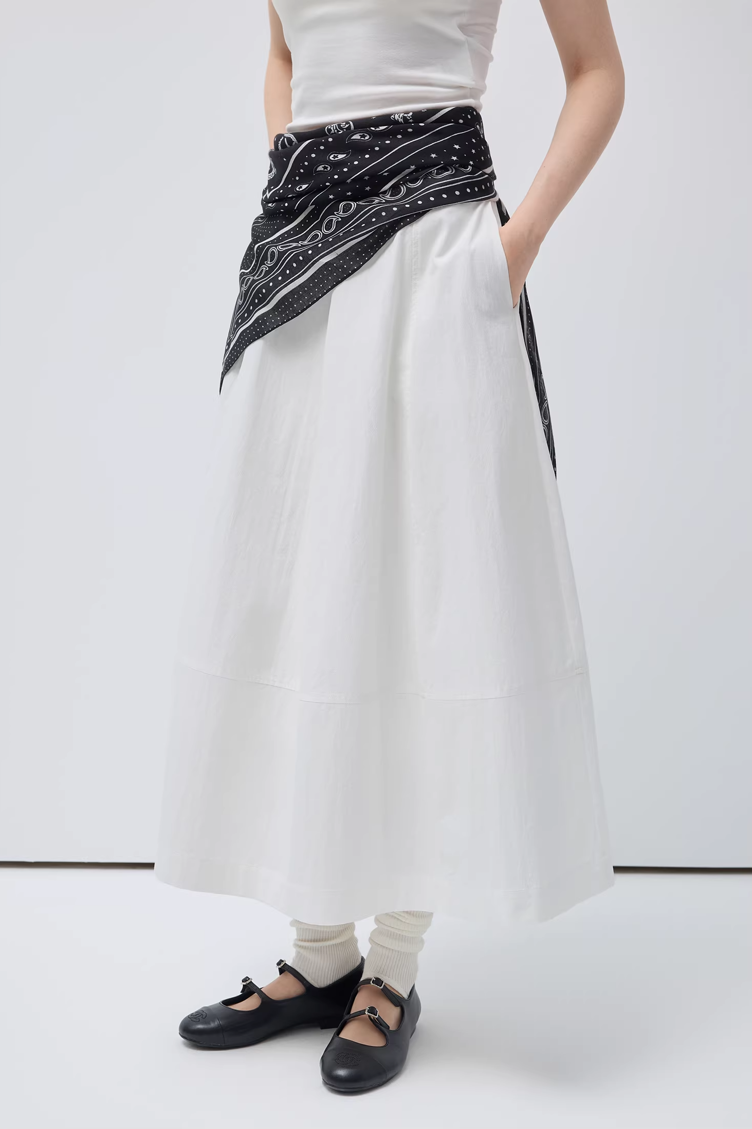 ワイドヘムプレーンスカートC3512