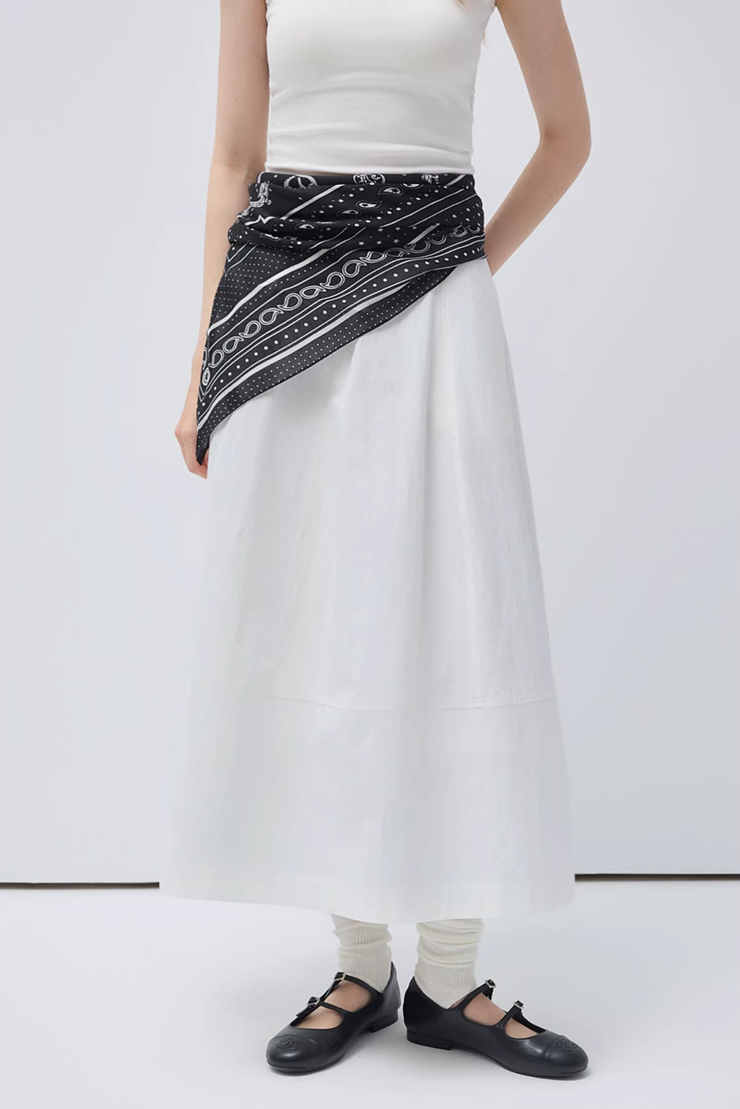 ワイドヘムプレーンスカートC3512