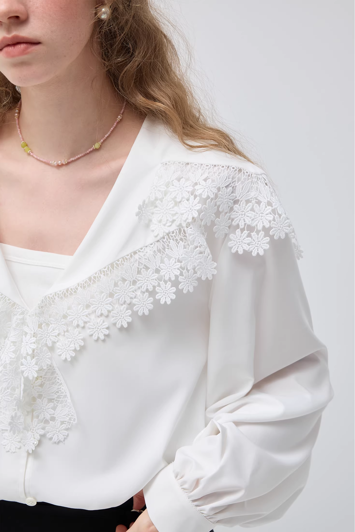 モーダルフレンチラペルロングスリーブシャツC3516