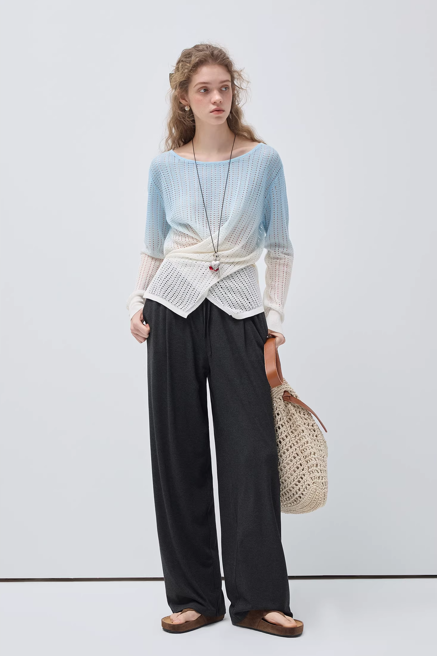 ドレープワイドレッグラウンジパンツC3524