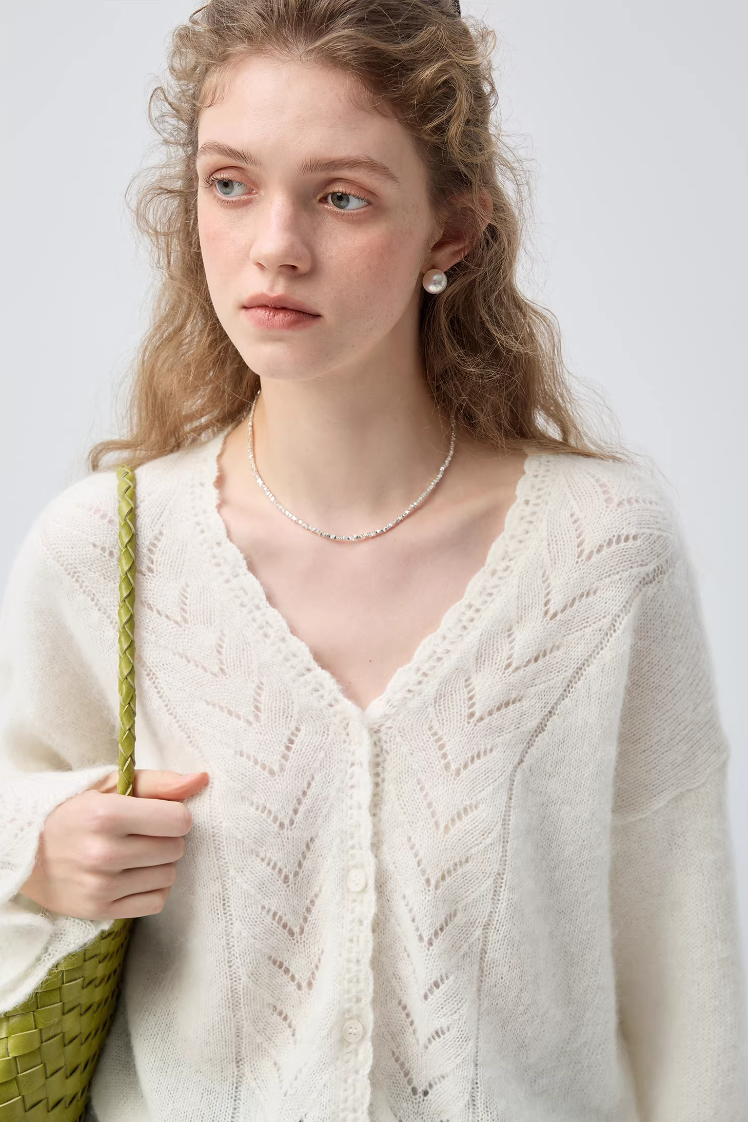 ドローストリングVネックカーディガンC3527