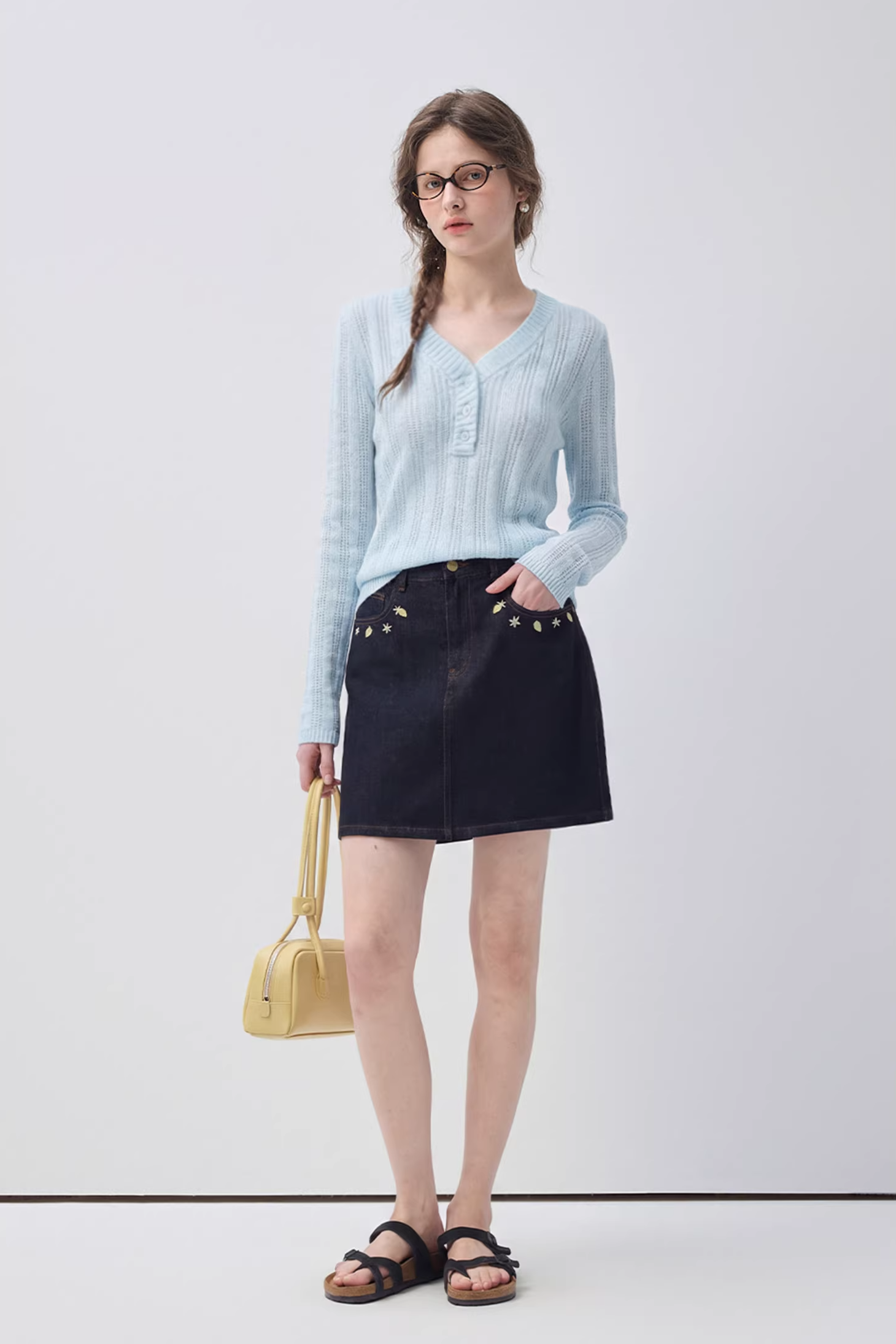 オルチャン風VネックウールセーターC3533