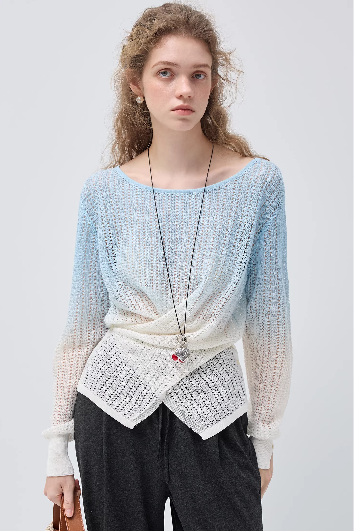 ソフトミストグラデーションニットトップスC3534