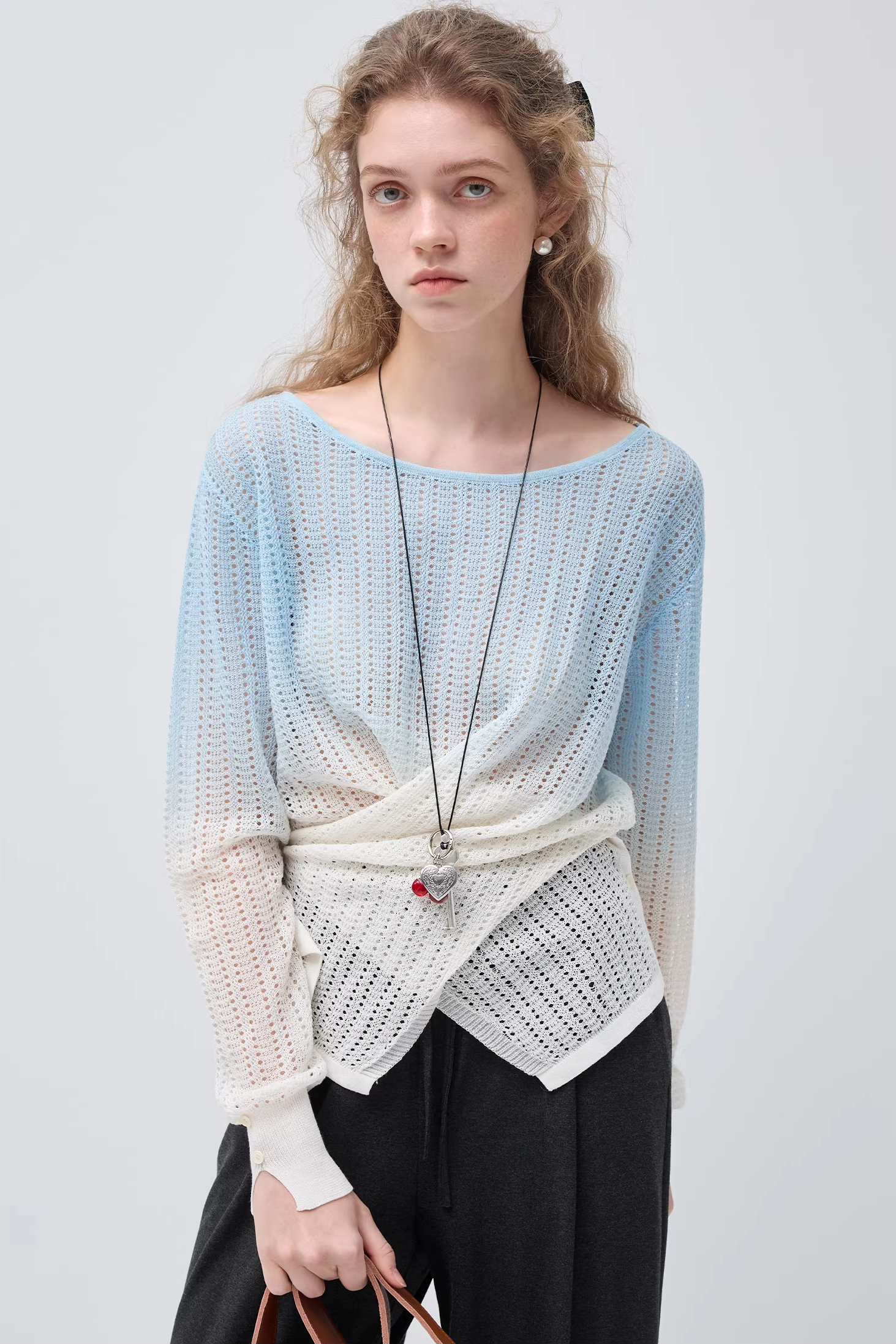 ソフトミストグラデーションニットトップスC3534