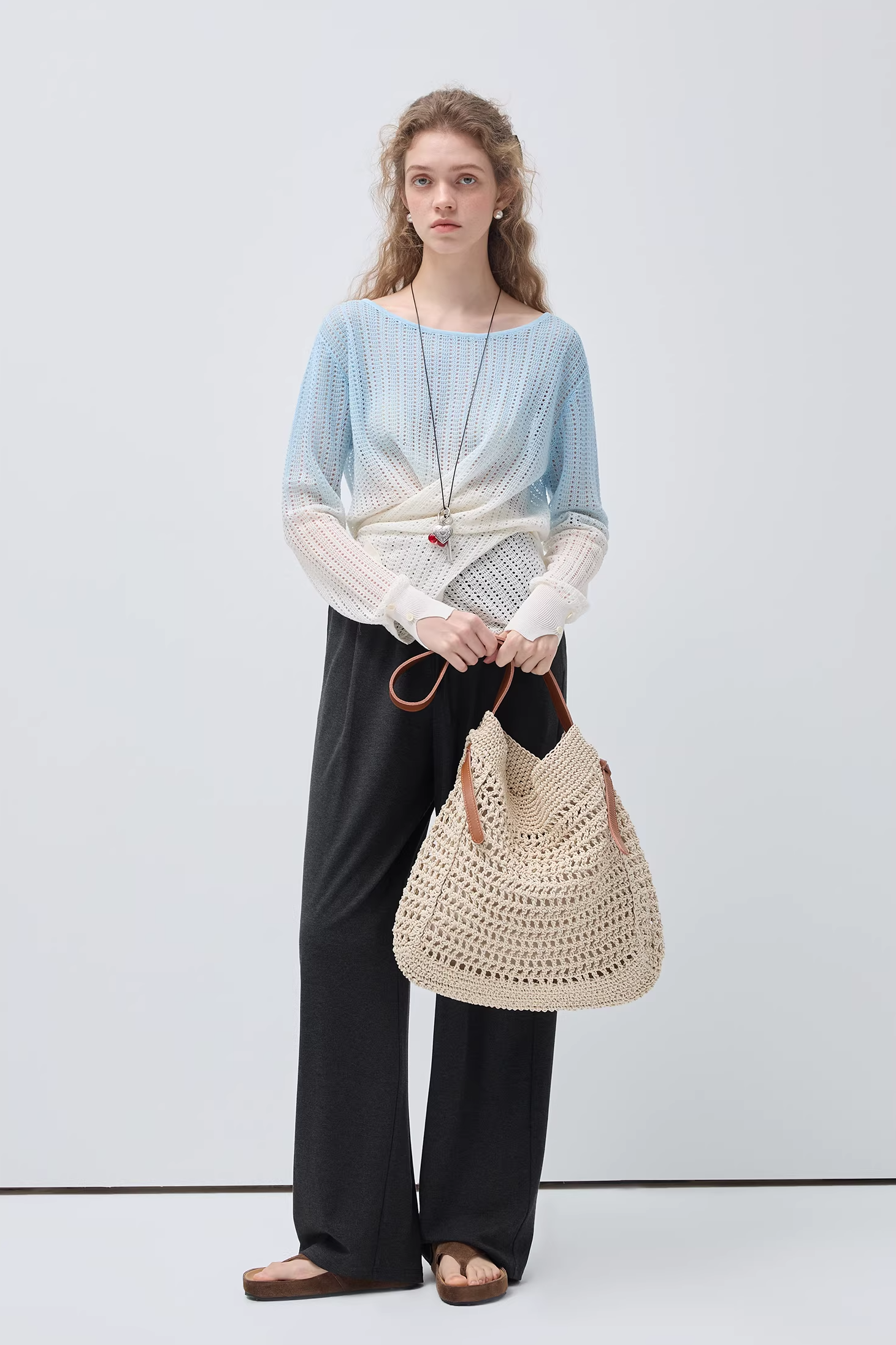 ソフトミストグラデーションニットトップスC3534